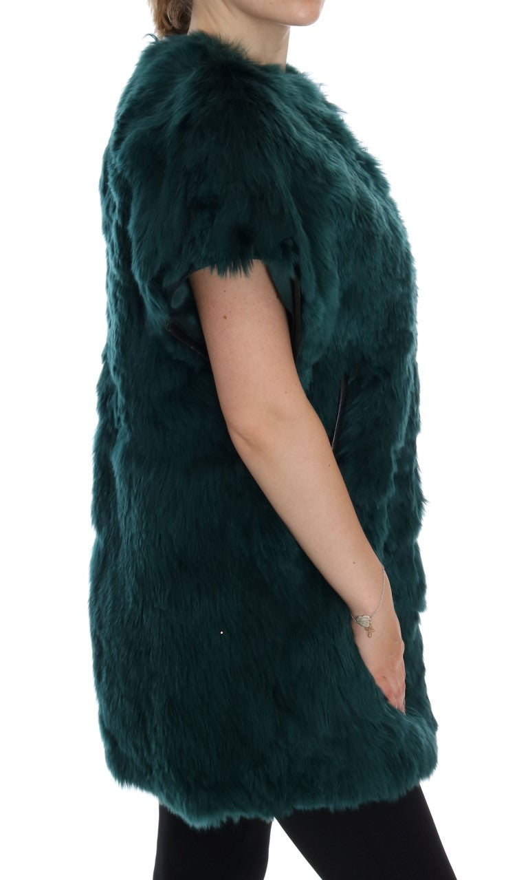 Dolce & Gabbana Green Alpaca Fur Vest Sleeveless Jacket | Regal Royce