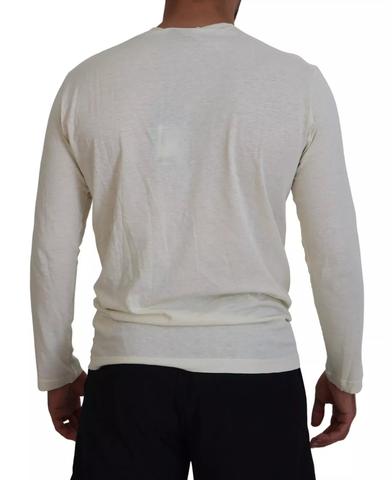 Dsquared² Beige Cotton Linen Long Sleeves Pullover Sweater | Regal Royce