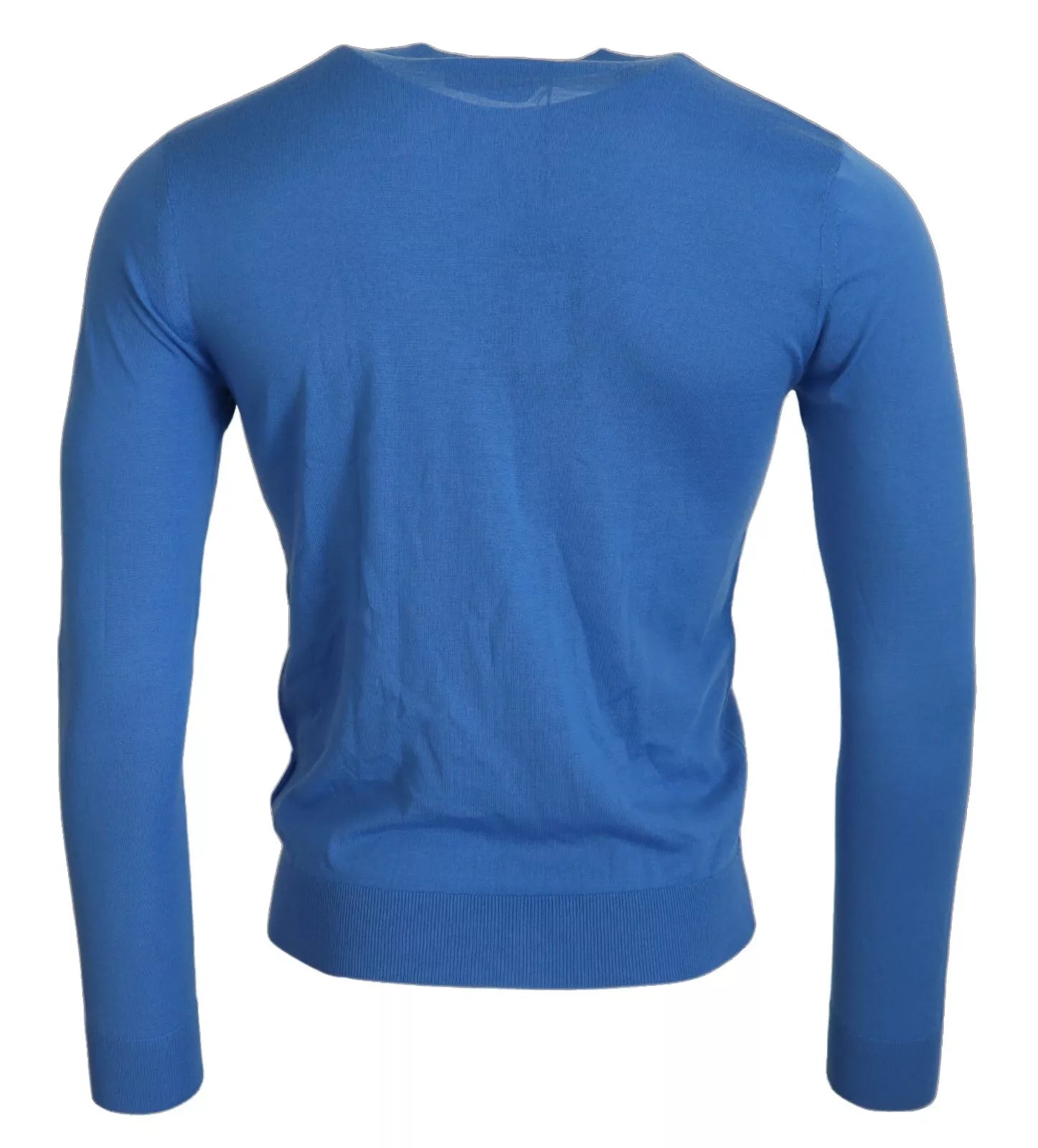 Dsquared² Blue Wool Long Sleeves Crewneck Pullover Sweater | Regal Royce