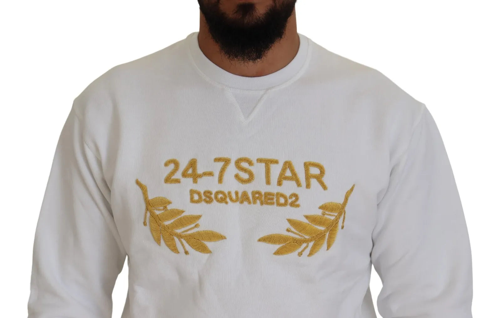 Dsquared² White Embroidered Crewneck Sweatshirt Sweater | Regal Royce