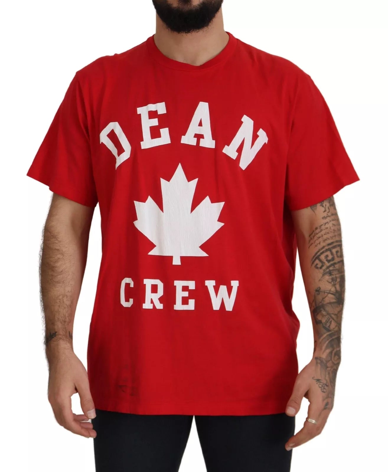 Dsquared² Red Printed Cotton Short Sleeves Crewneck T-shirt | Regal Royce