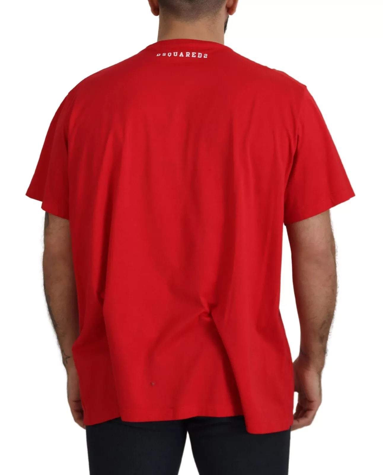 Dsquared² Red Printed Cotton Short Sleeves Crewneck T-shirt | Regal Royce