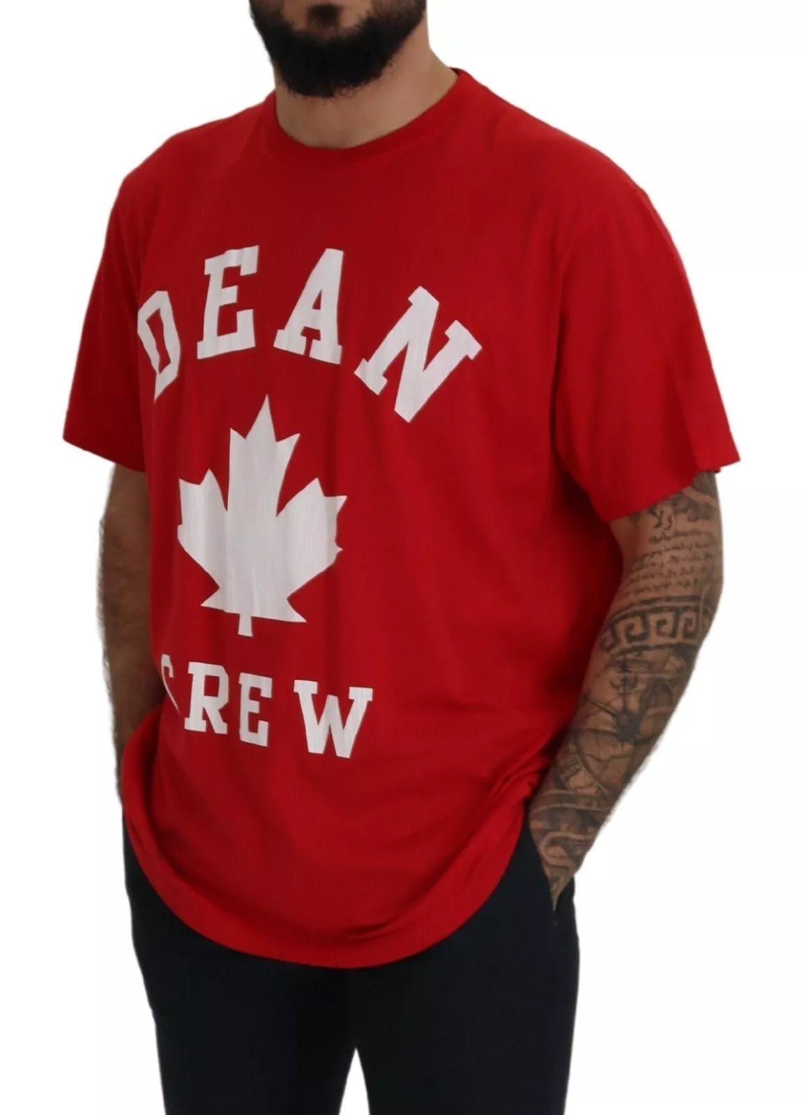 Dsquared² Red Printed Cotton Short Sleeves Crewneck T-shirt | Regal Royce