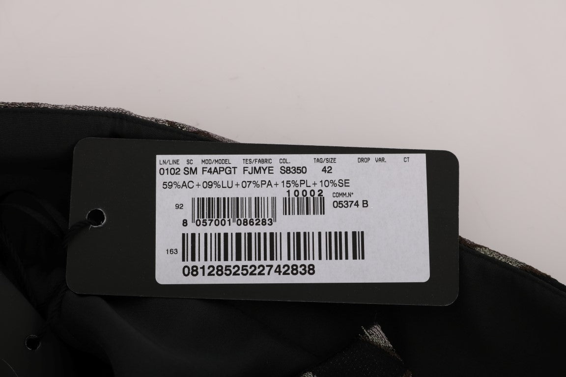 Dolce & Gabbana Black Silver Brocade Floral Skirt | Regal Royce