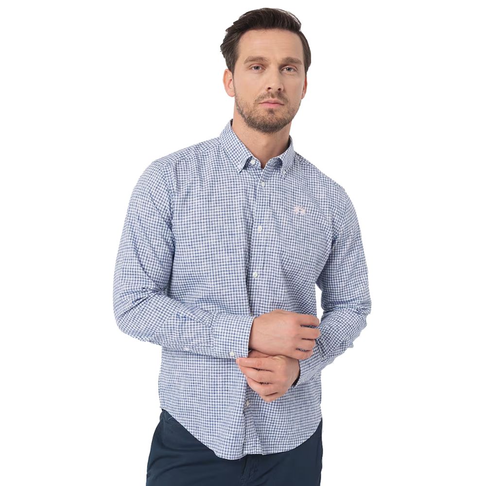 La Martina Blue Cotton Shirt