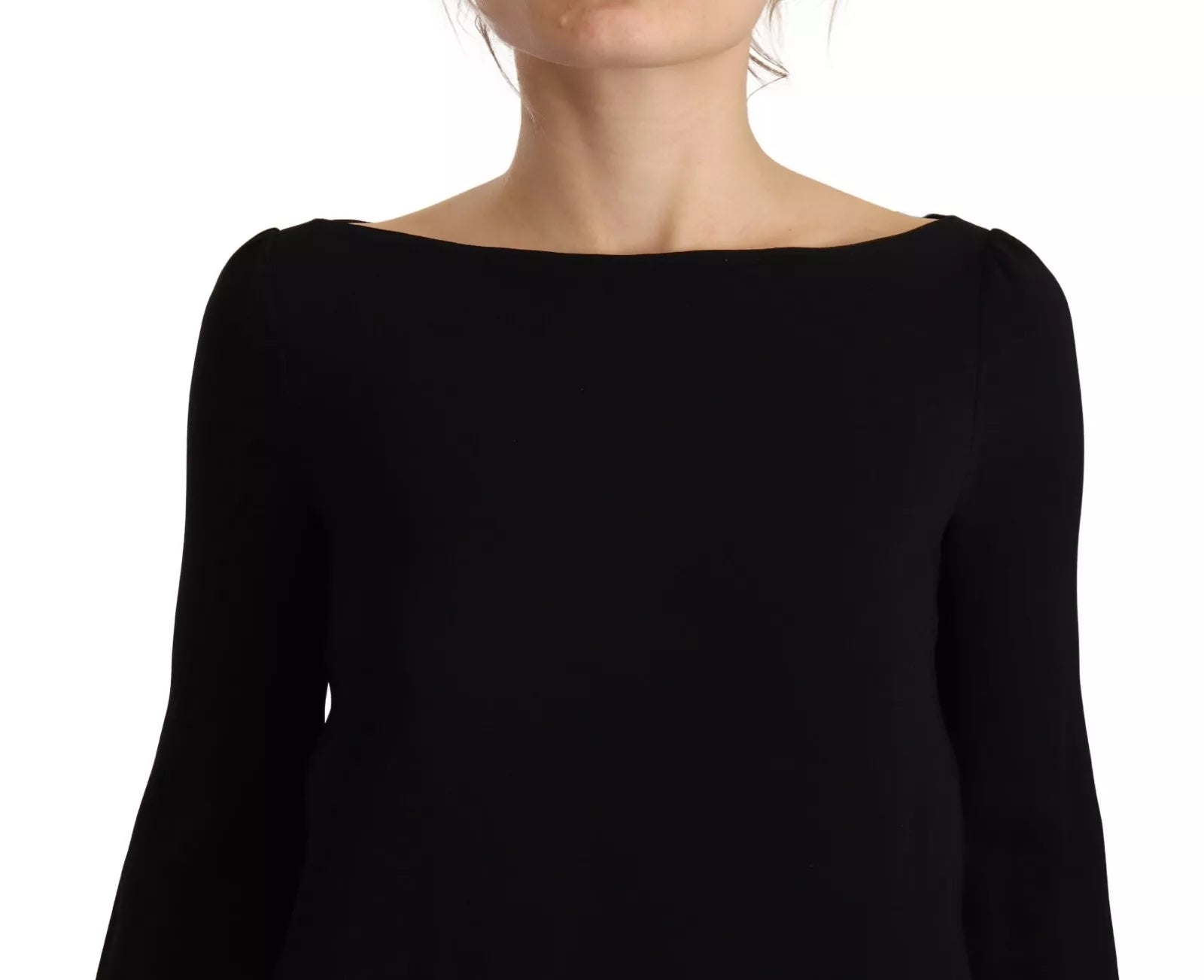 Dsquared² Black Long Sleeves Side Slit Floor Length Dress | Regal Royce