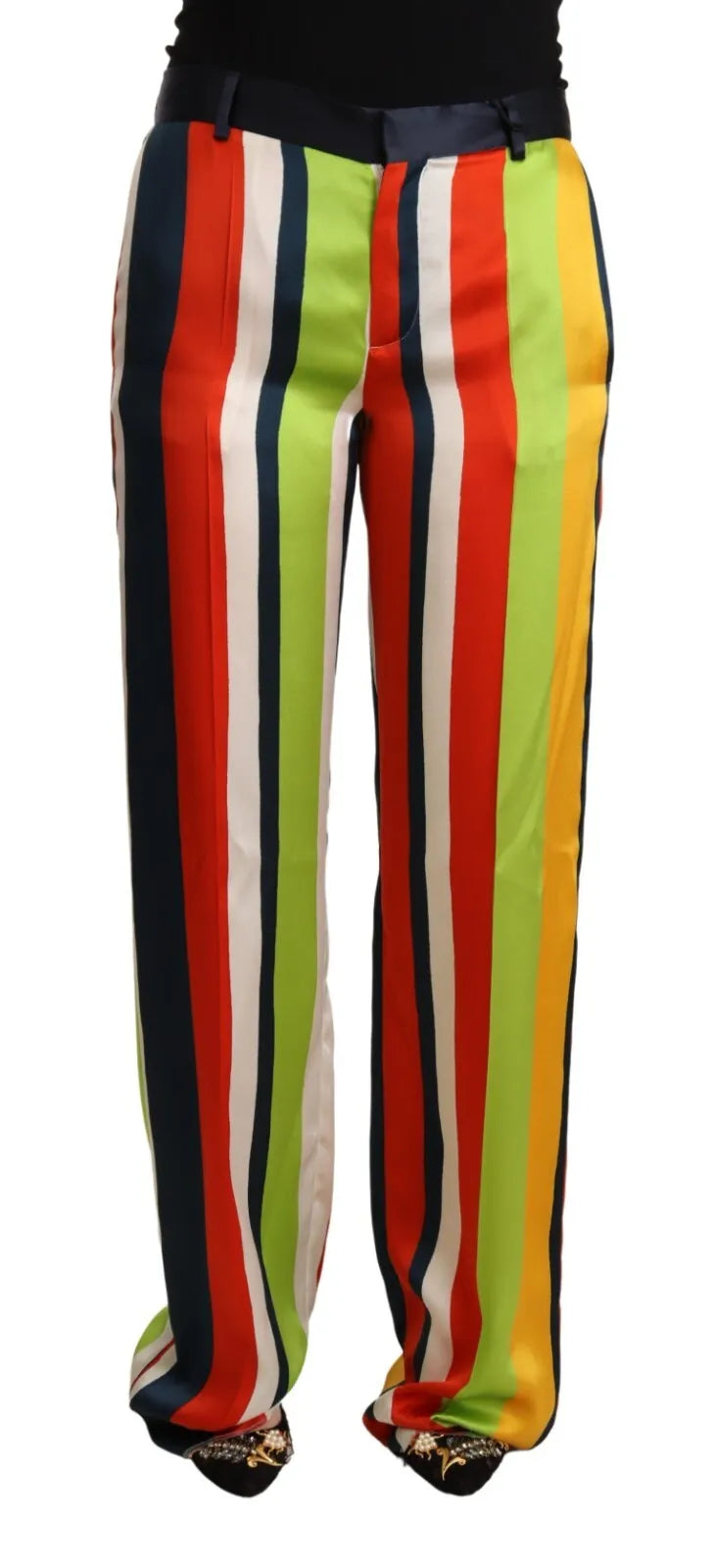 Dsquared² Multicolor Striped Mid Waist Straight Pants | Regal Royce