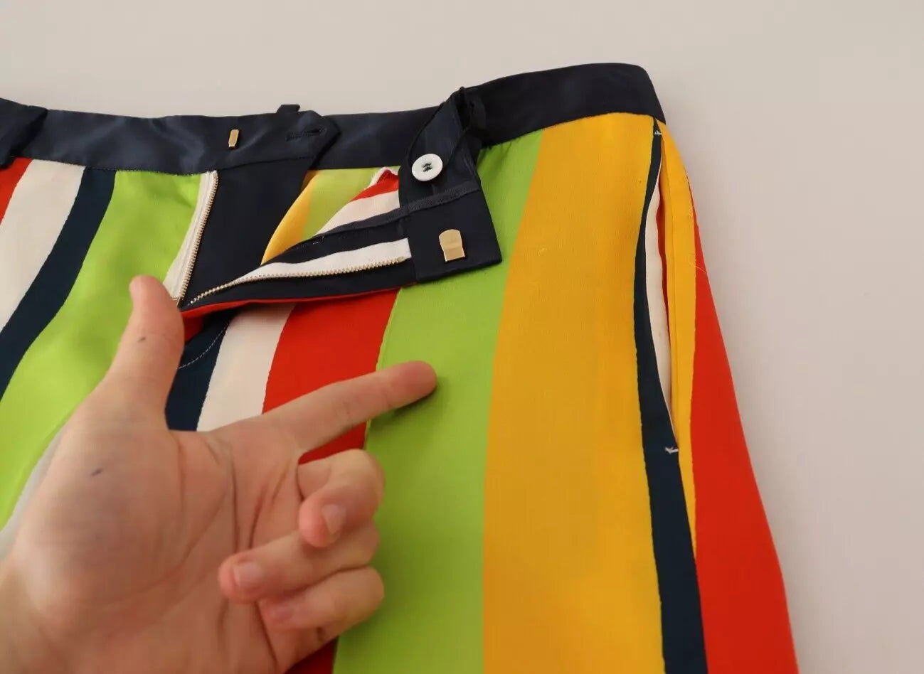 Dsquared² Multicolor Striped Mid Waist Straight Pants | Regal Royce