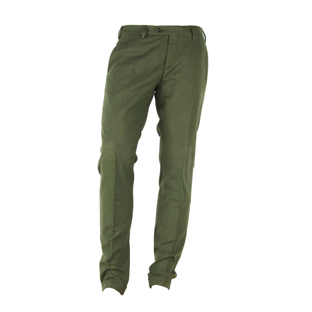 Made in Italy Green Cotton Men Pant