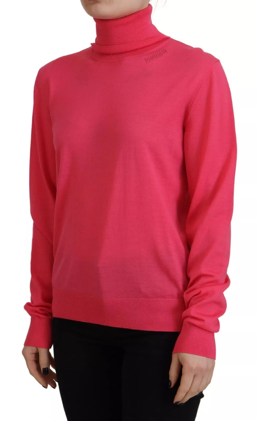 Dsquared² Pink Solid Long Sleeve Turtle Neck Casual Sweater | Regal Royce