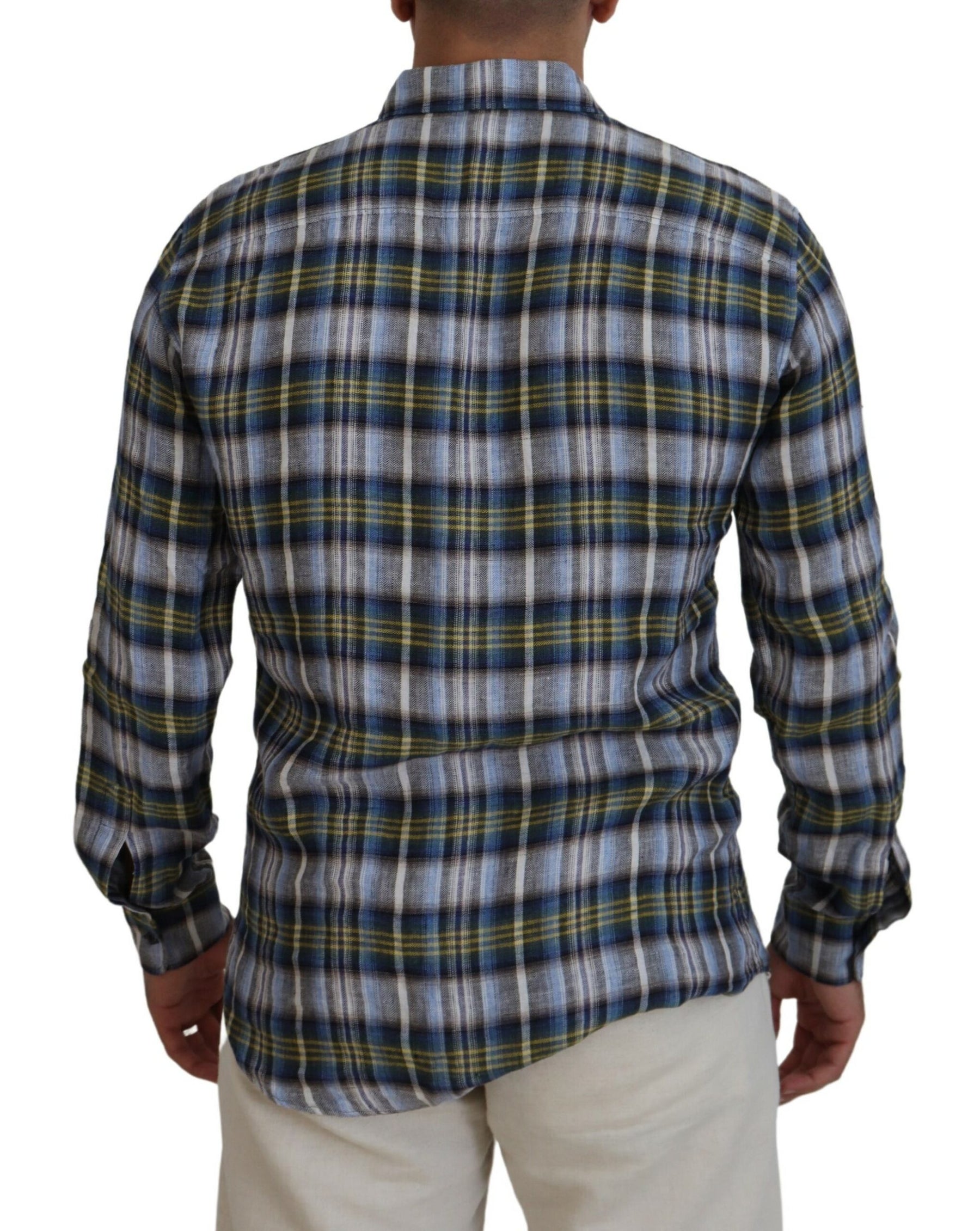 Dsquared² Multicolor Checkered Casual Men Long Sleeves Shirt | Regal Royce