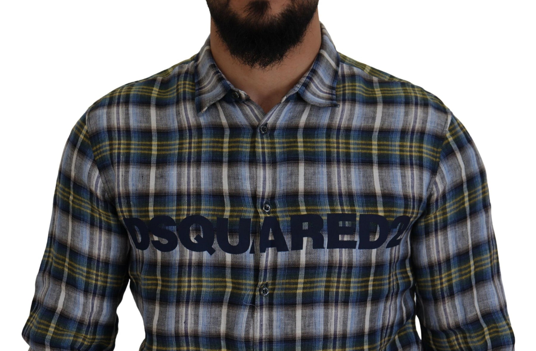 Dsquared² Multicolor Checkered Casual Men Long Sleeves Shirt | Regal Royce