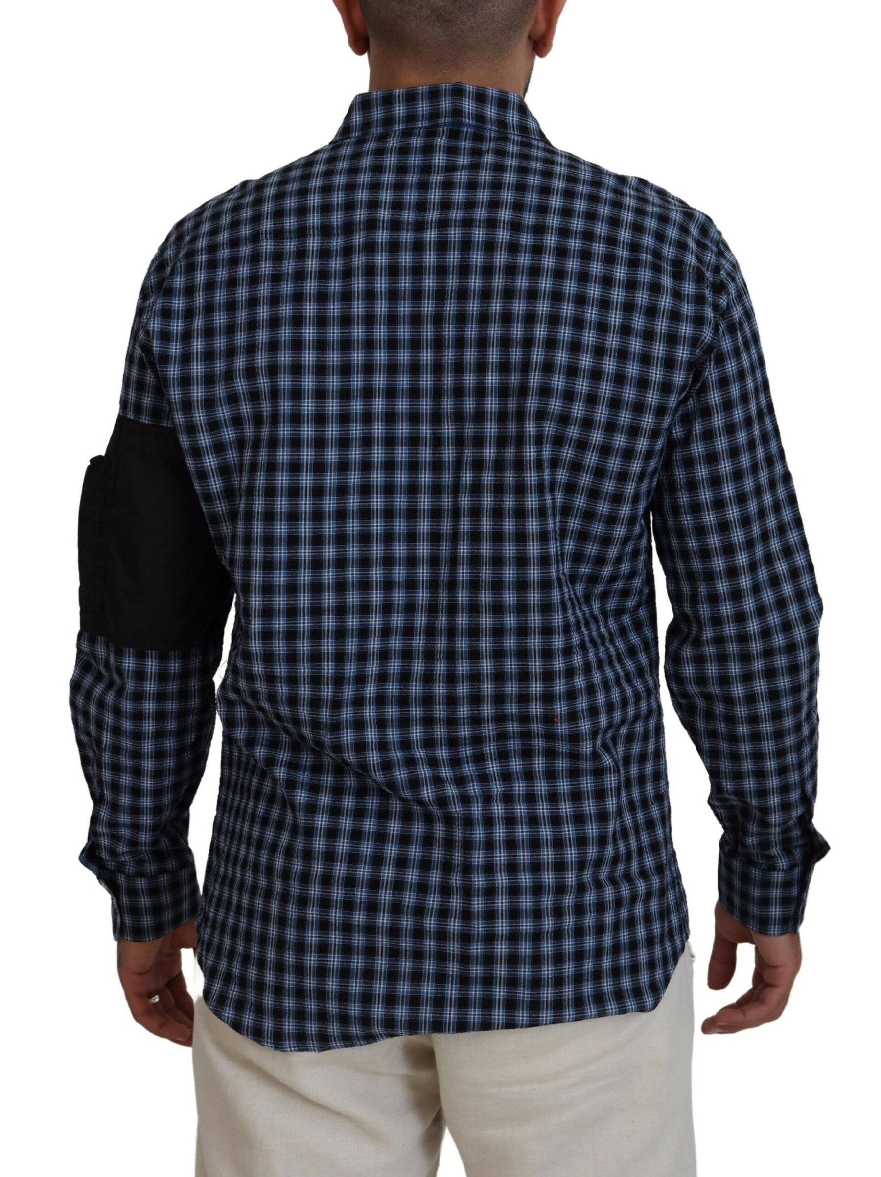 Dsquared² Multicolor Black Arm Plaid Men Long Sleeves Shirt | Regal Royce