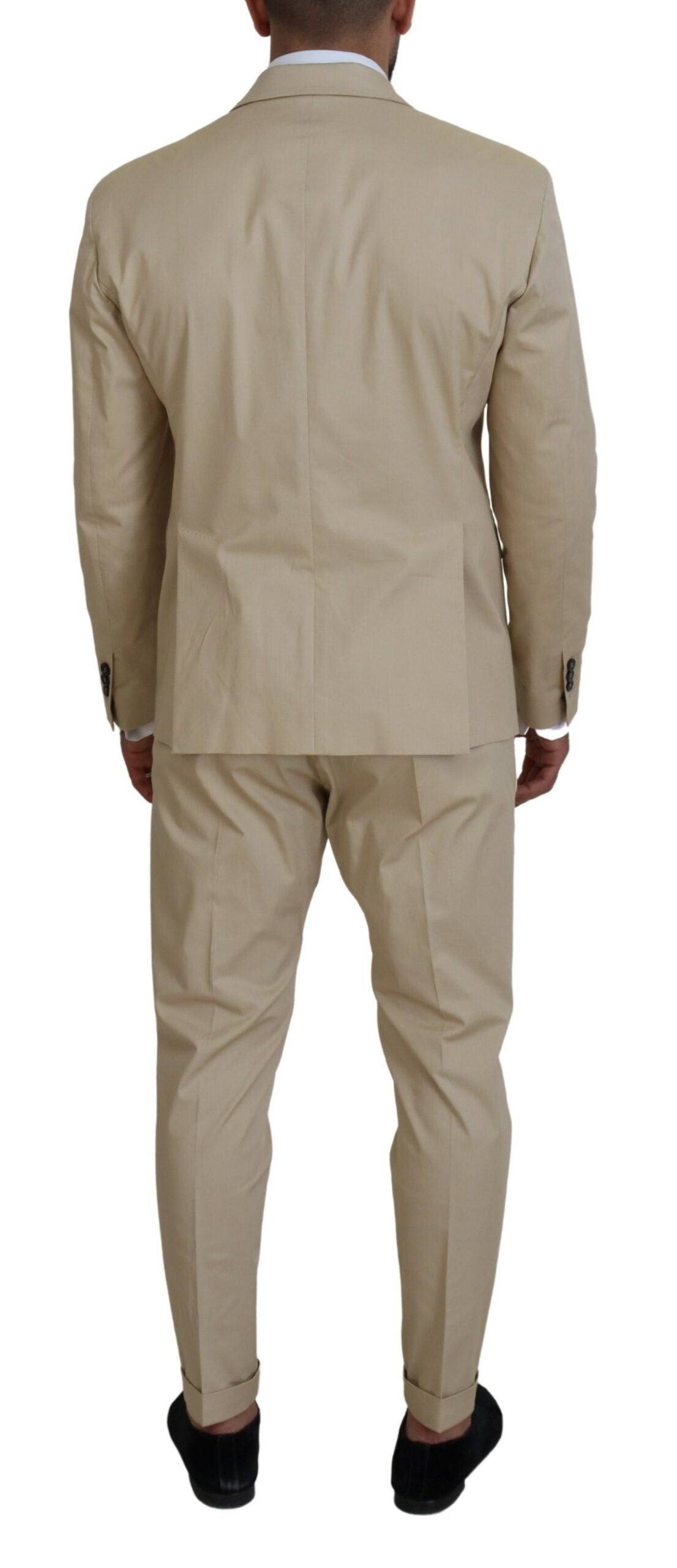Dsquared² Beige Cotton Single Breasted 2 Piece CIPRO Suit | Regal Royce
