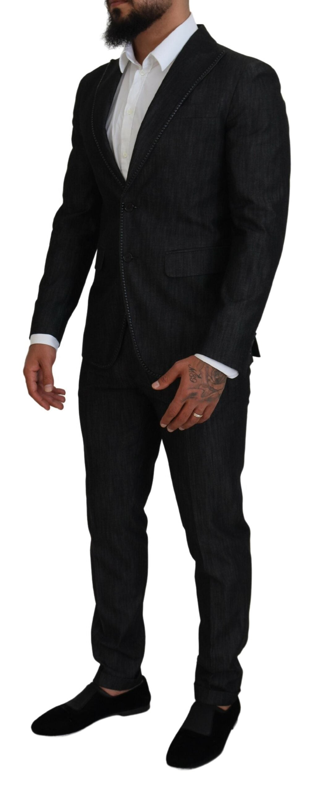 Dsquared² Black Cotton Single Breasted 2 Piece MIAMI Suit | Regal Royce