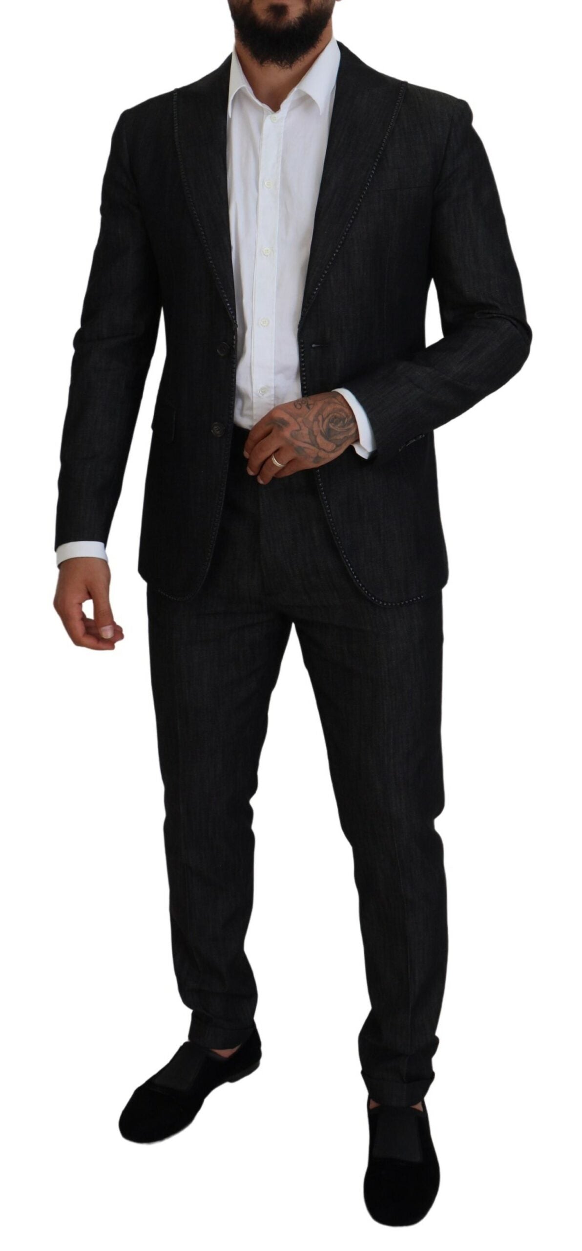 Dsquared² Black Cotton Single Breasted 2 Piece MIAMI Suit | Regal Royce