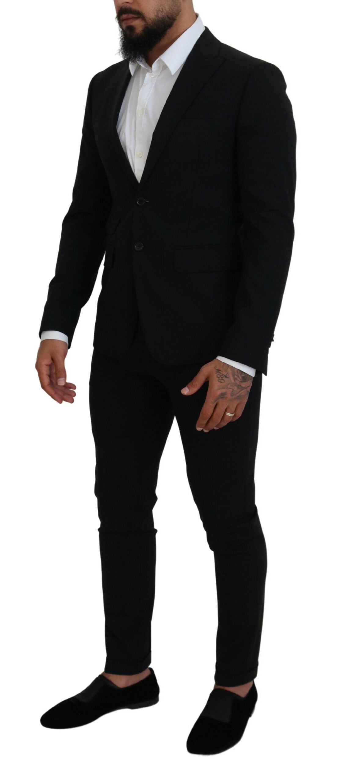 Dsquared² Black Wool Single Breasted 2 Piece LONDON Suit | Regal Royce