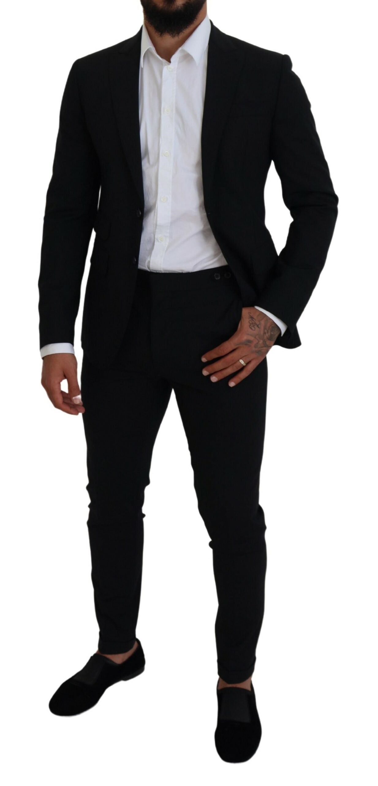 Dsquared² Black Wool Single Breasted 2 Piece LONDON Suit | Regal Royce