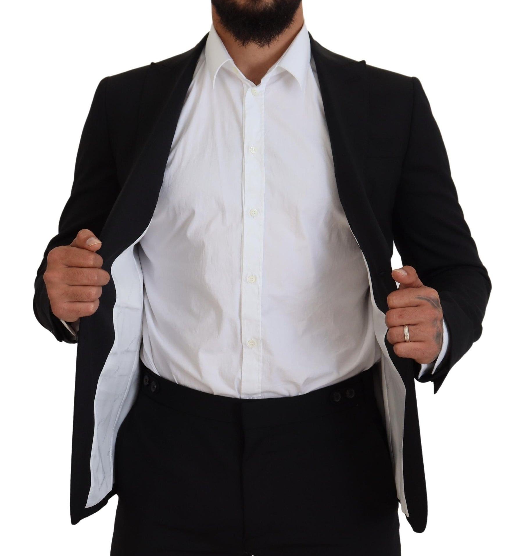 Dsquared² Black Wool Single Breasted 2 Piece LONDON Suit | Regal Royce