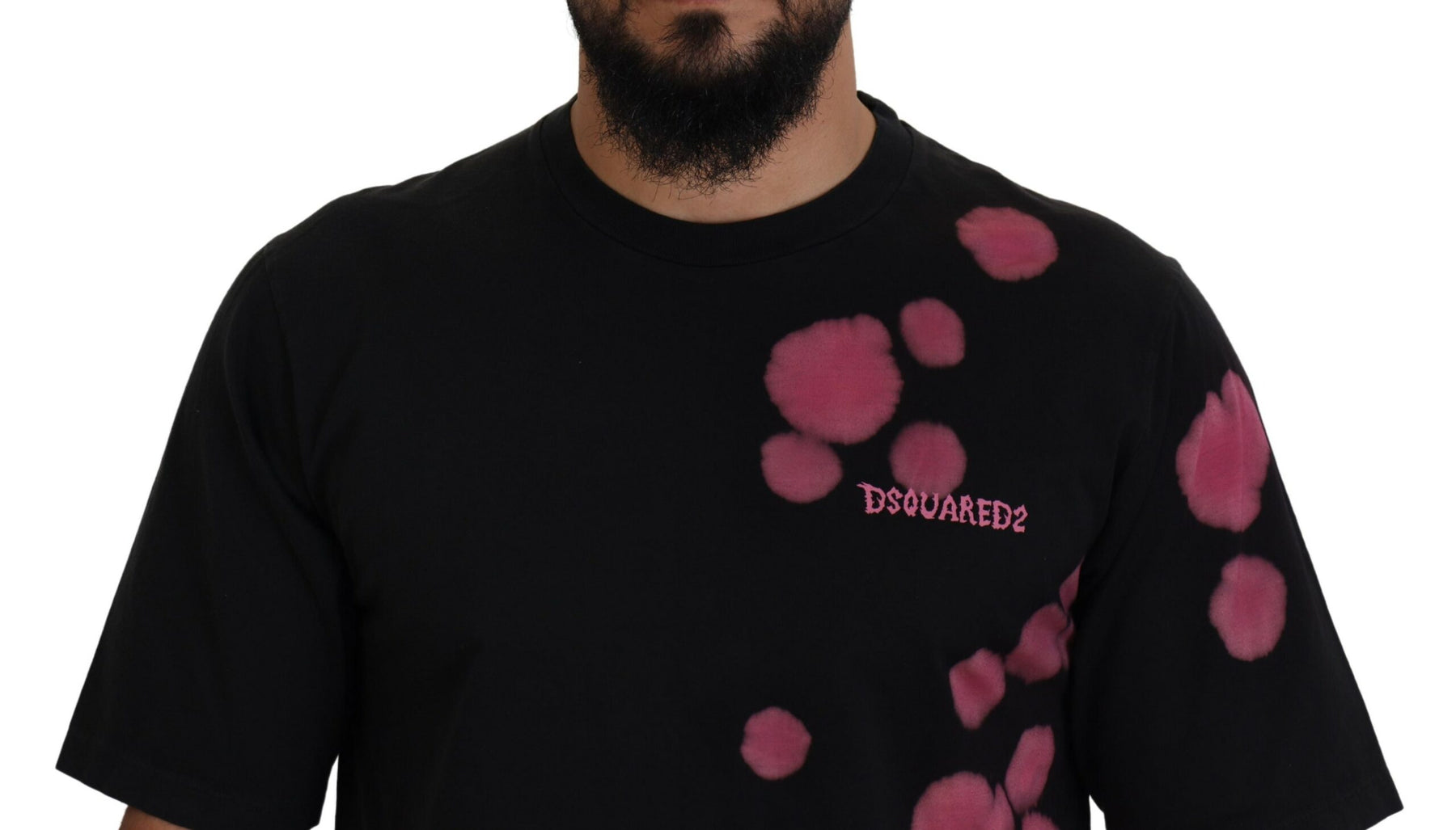Dsquared² Black Pink Cotton Short Sleeves Crewneck T-shirt | Regal Royce