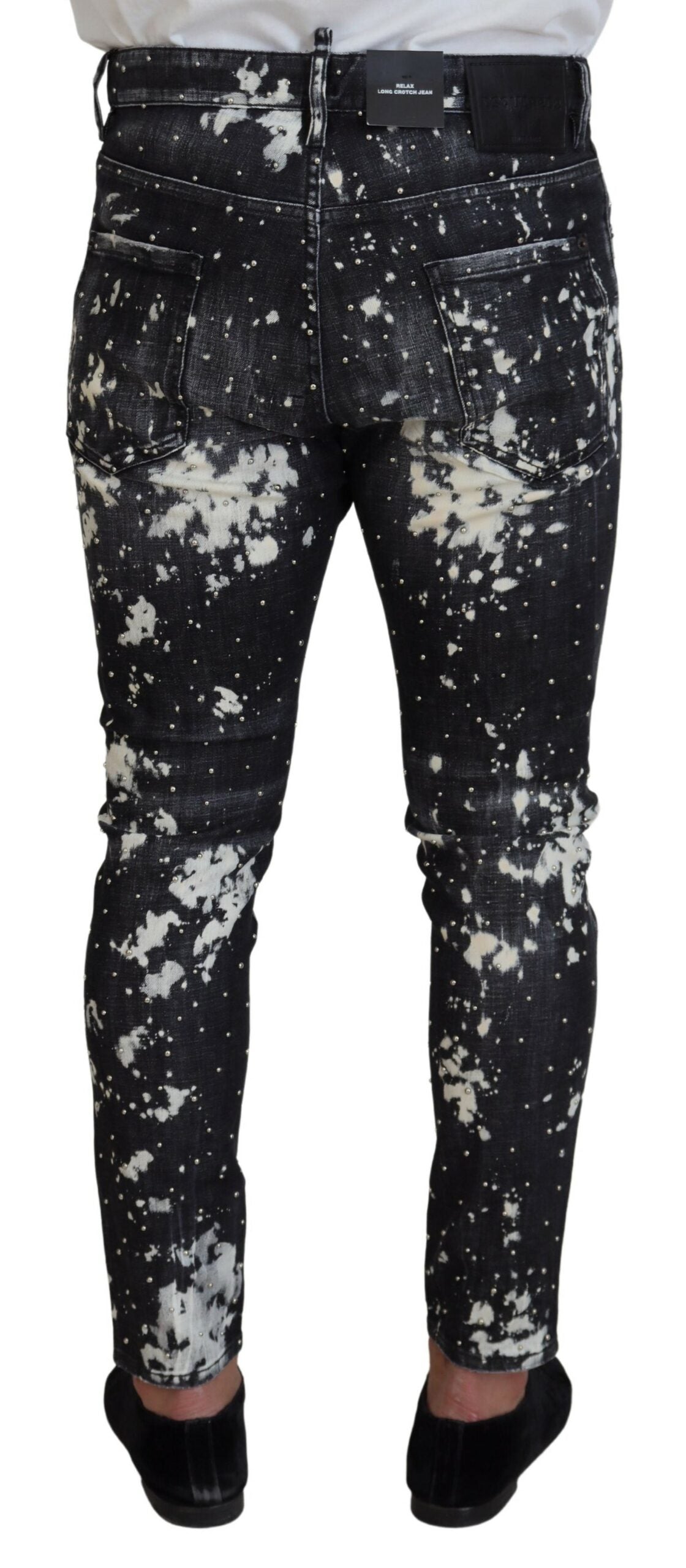 Dsquared² Gray Wash White Splash Print Skinny Denim Jeans | Regal Royce
