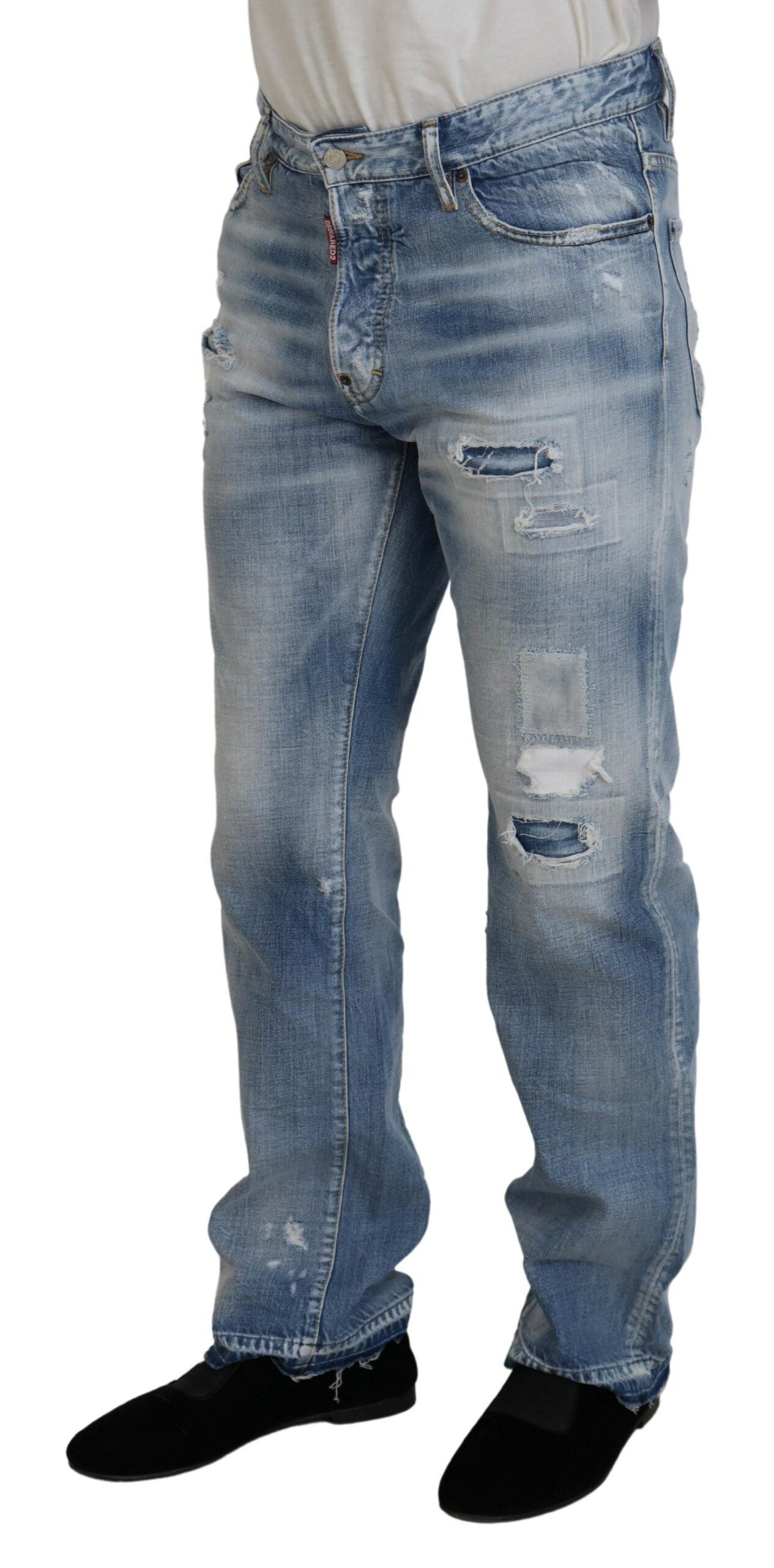 Dsquared² Blue Washed Straight Fit Men Casual Denim Jeans | Regal Royce