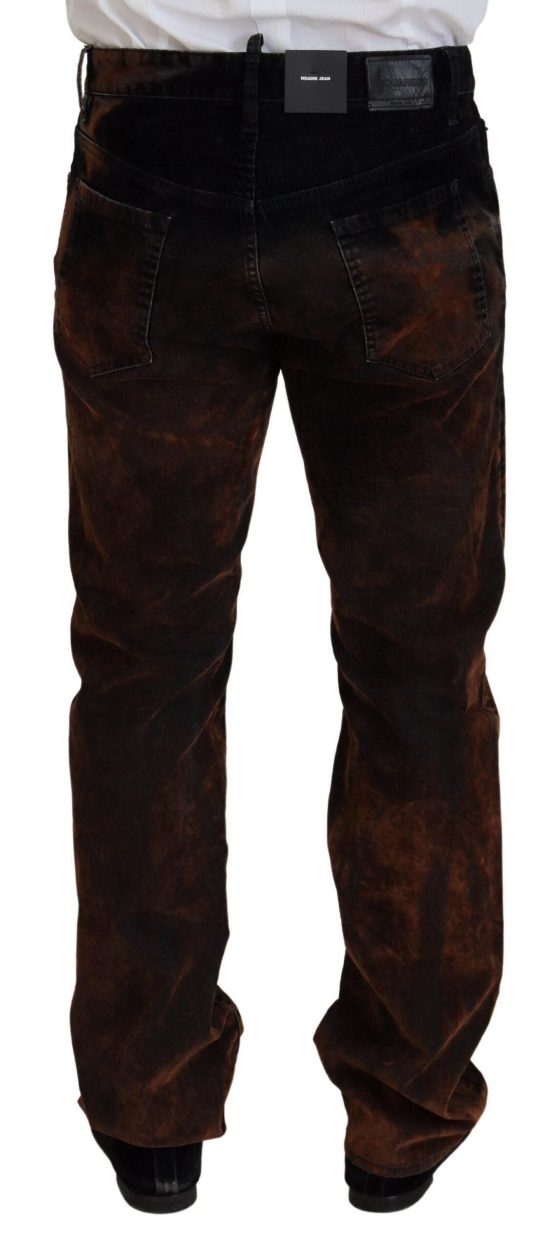 Dsquared² Brown Washed Cotton Straight Fit Casual Denim Jeans | Regal Royce