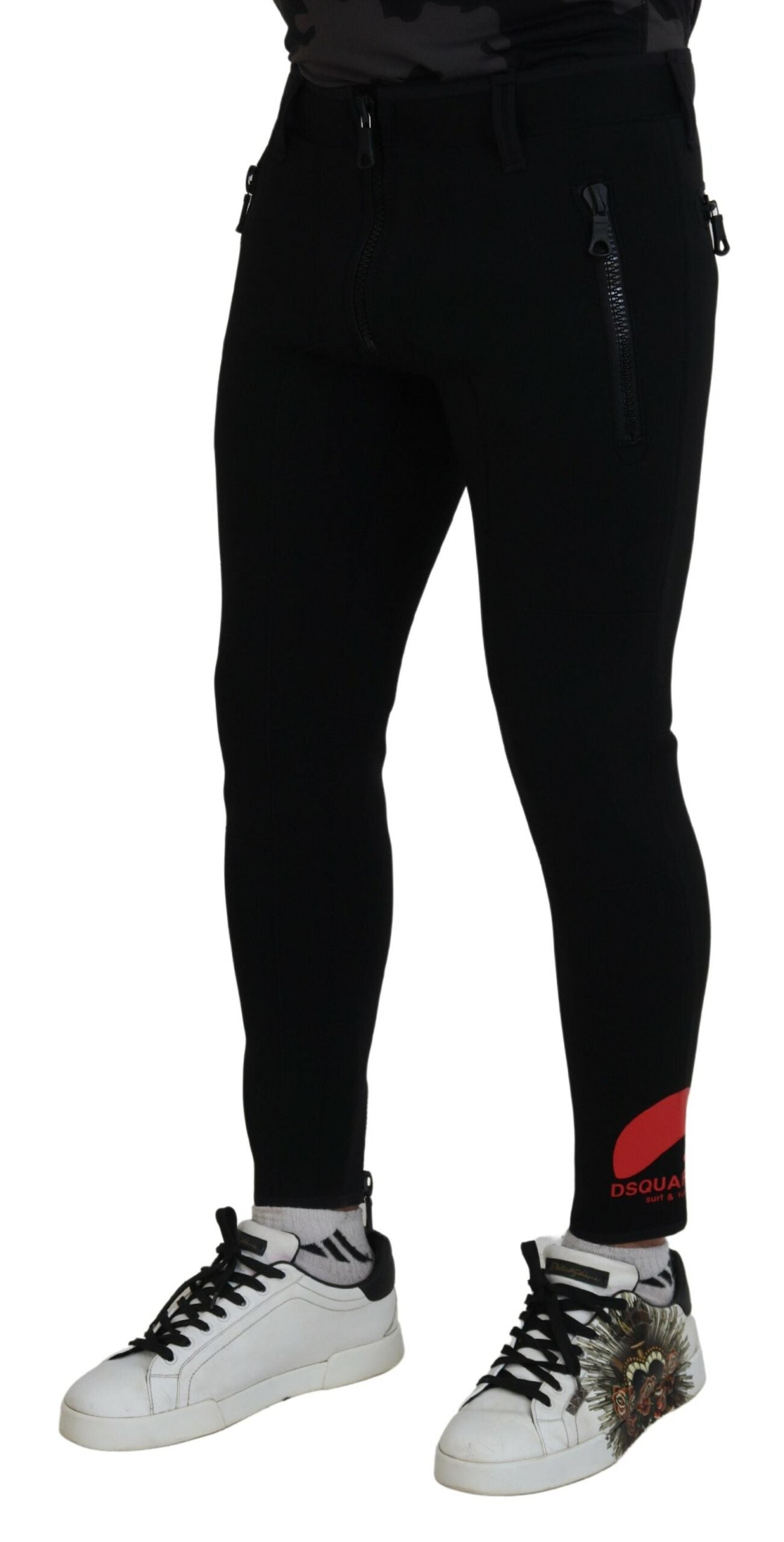 Dsquared² Back Polyamide Slim Fit Logo Print Pants | Regal Royce