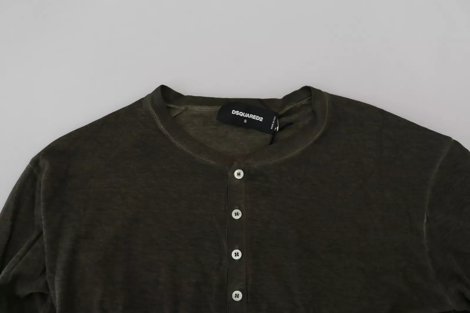 Dsquared² Gray Cotton Linen Long Sleeves Pullover Sweater | Regal Royce