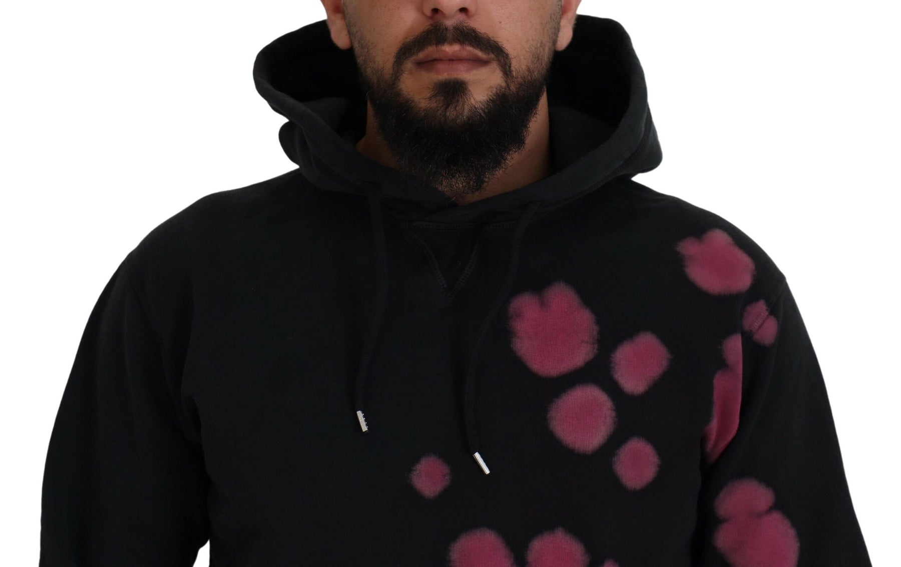 Dsquared² Black Tie Dye Cotton Hooded Sweatshirt Sweater | Regal Royce