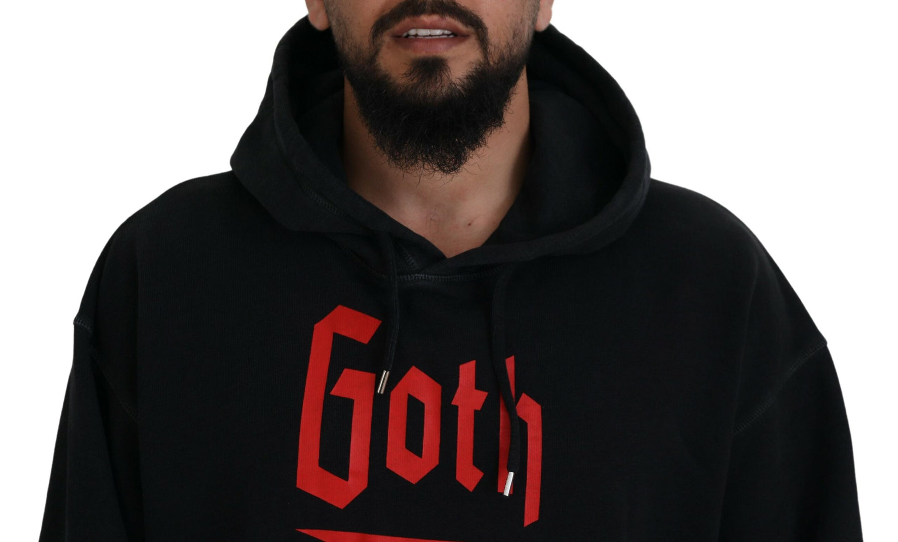 Dsquared² Black Cotton Hooded Printed Men Pullover Sweater | Regal Royce