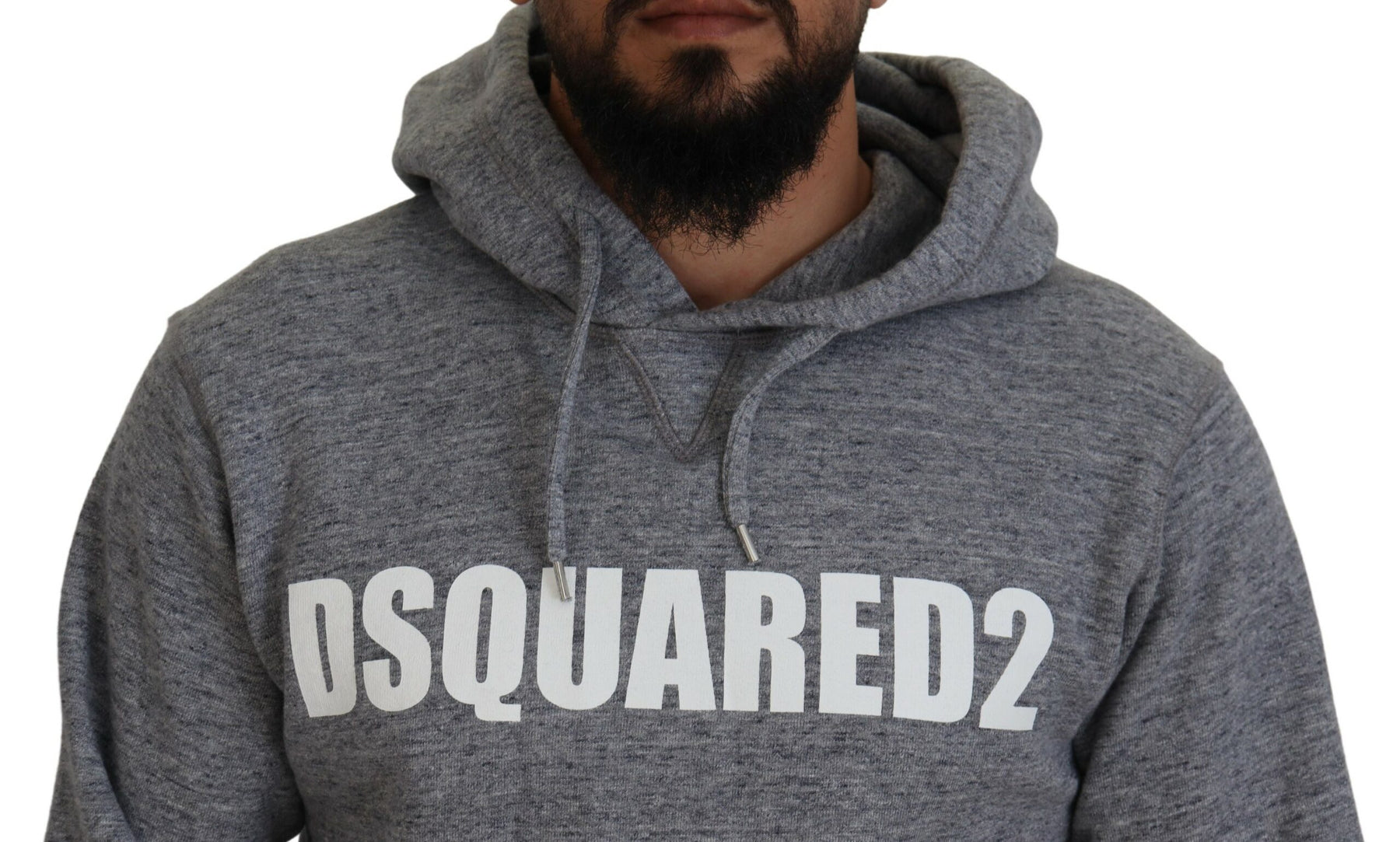 Dsquared² Gray Cotton Hooded Logo Print Men Pullover Sweater | Regal Royce