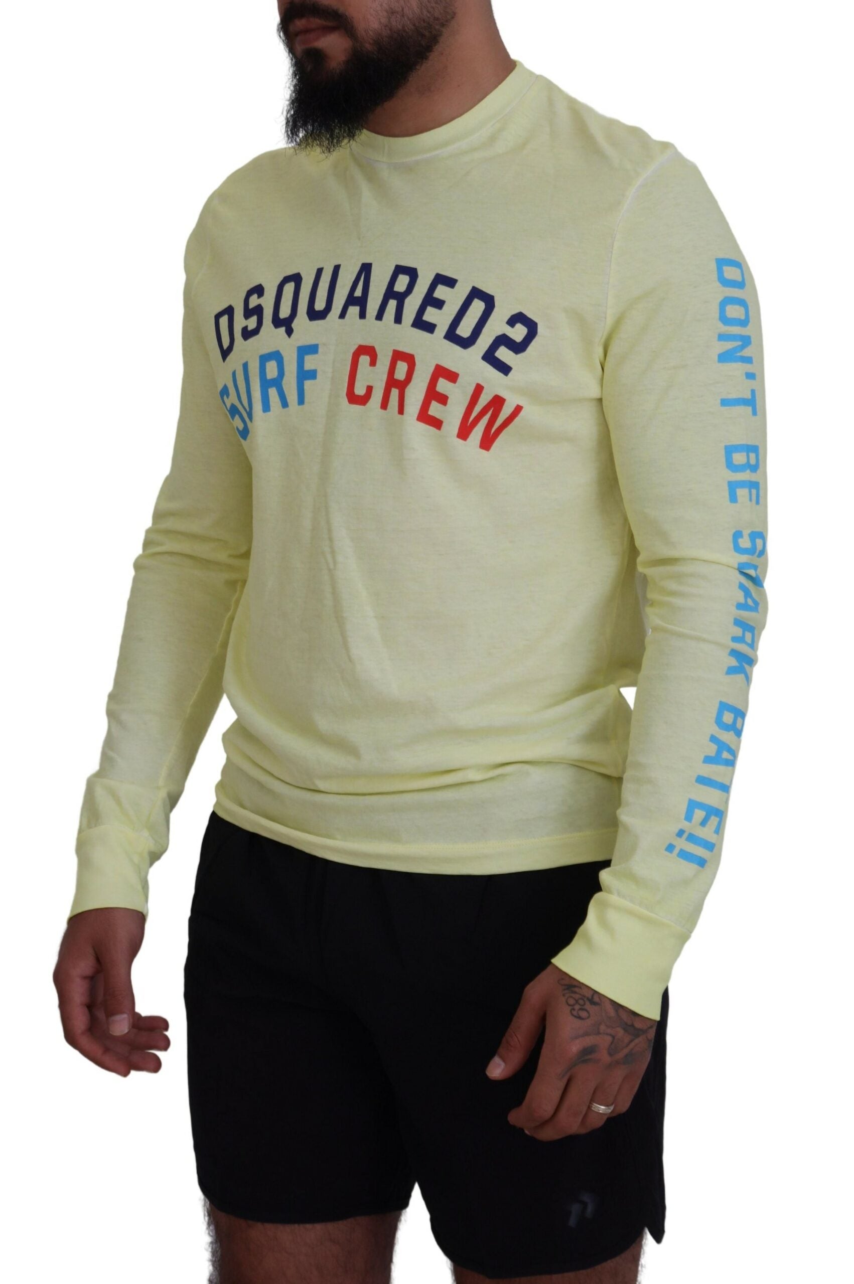 Dsquared² Yellow Colorful Print Long Sleeves Top T-shirt | Regal Royce
