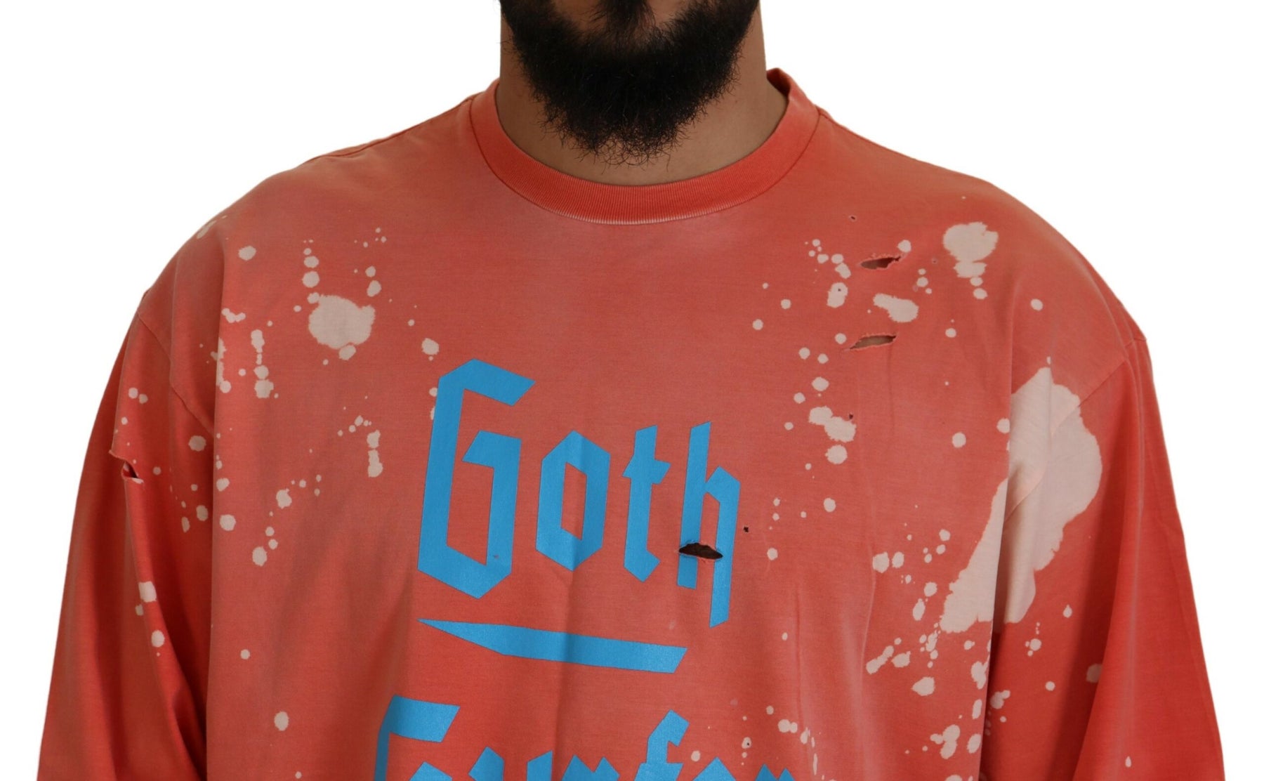 Dsquared² Orange Printed Long Sleeves Pullover Sweater | Regal Royce