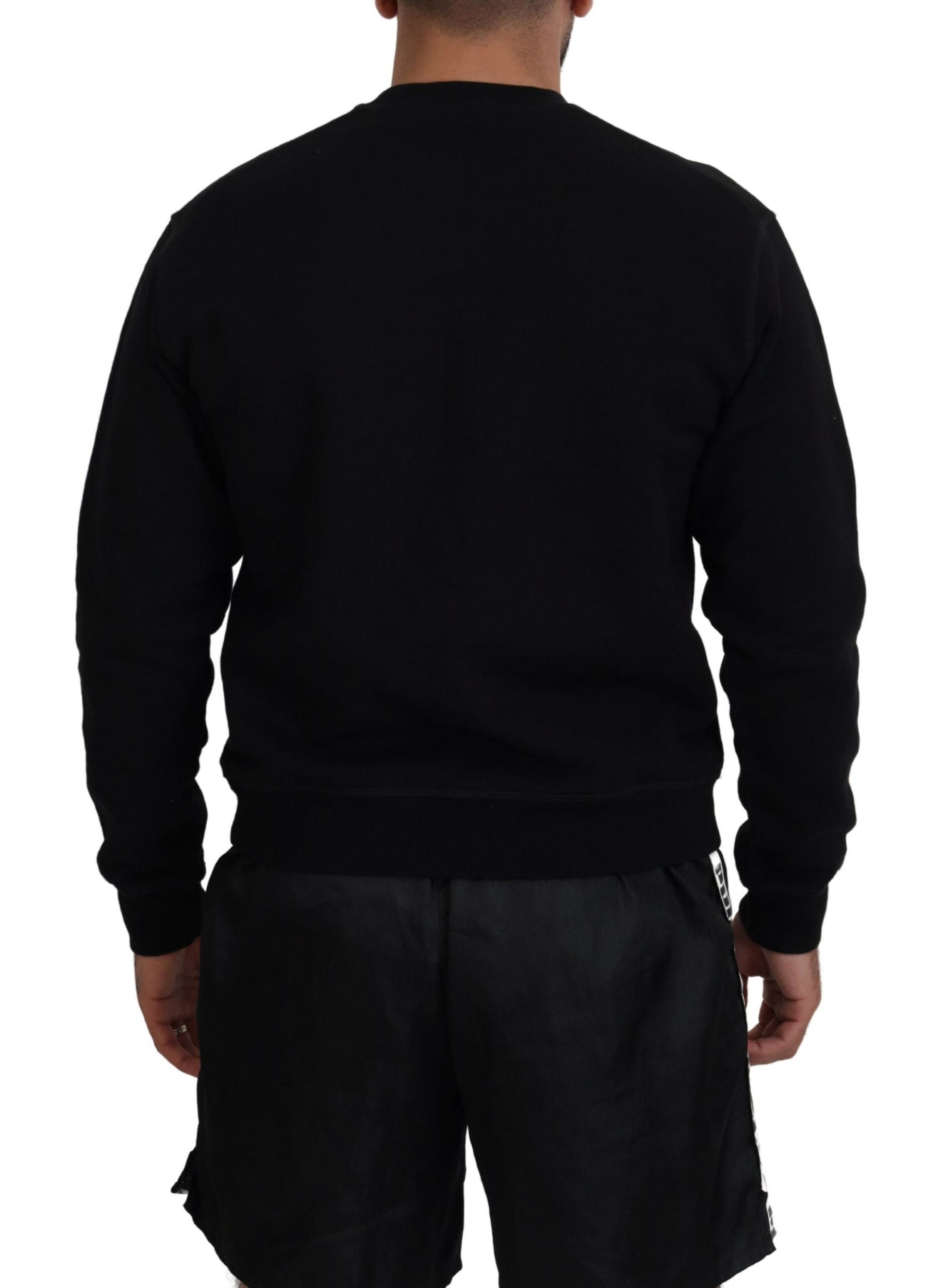 Dsquared² Black Printed Long Sleeves Pullover Sweater | Regal Royce