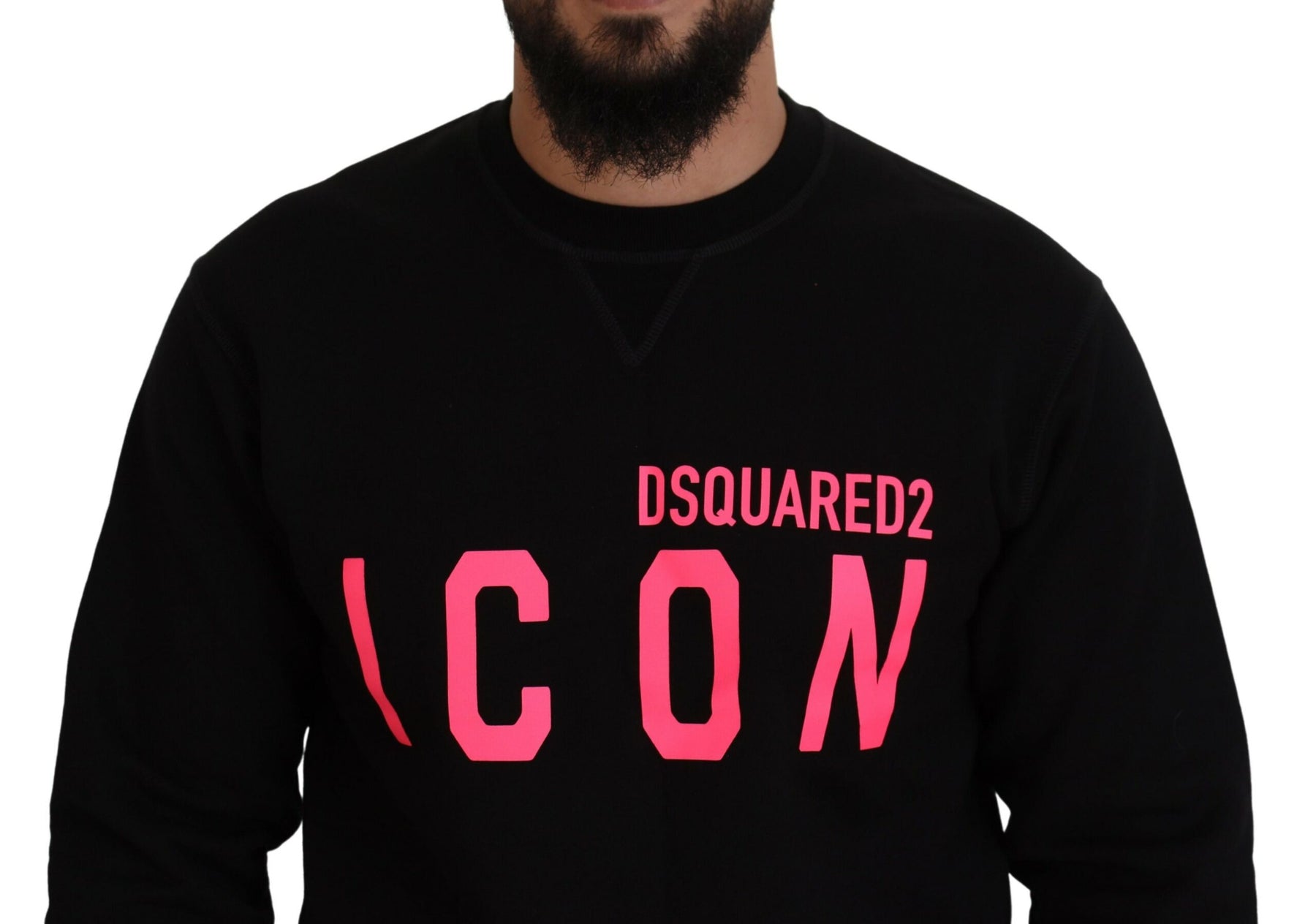 Dsquared² Black Printed Long Sleeves Pullover Sweater | Regal Royce