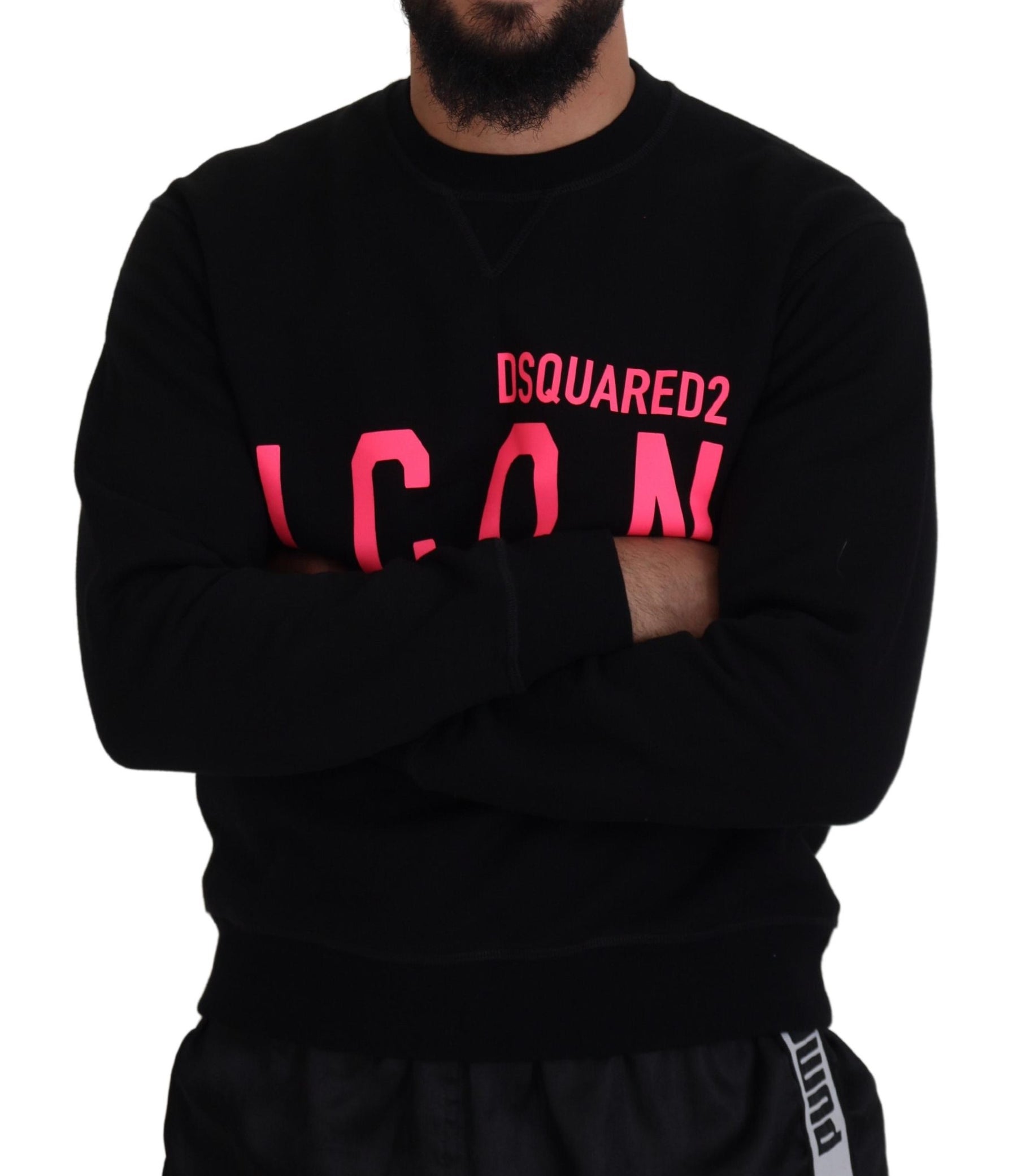 Dsquared² Black Printed Long Sleeves Pullover Sweater | Regal Royce