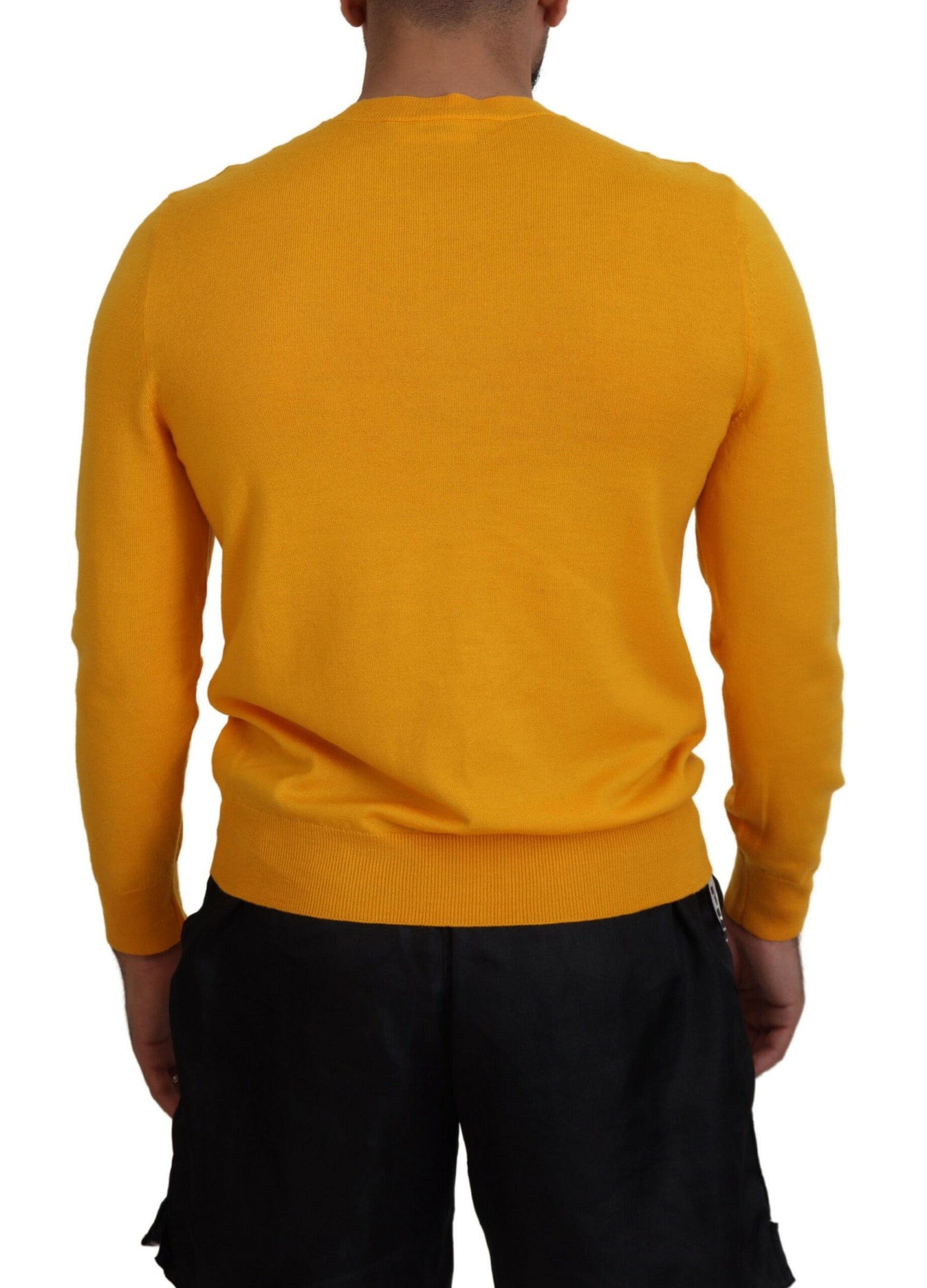 Dsquared² Orange Wool Long Sleeves Men Pullover Sweater | Regal Royce