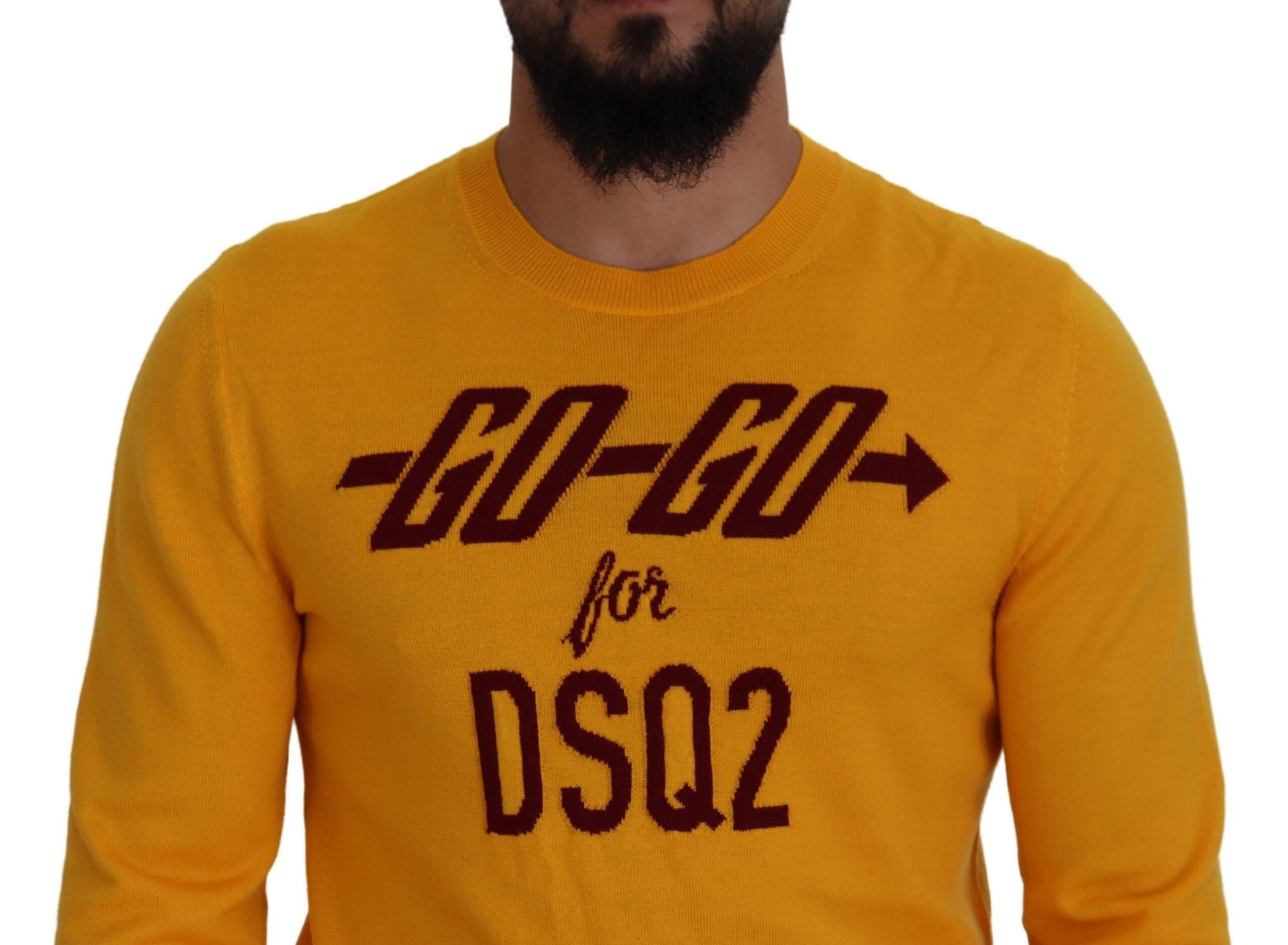Dsquared² Orange Wool Long Sleeves Men Pullover Sweater | Regal Royce