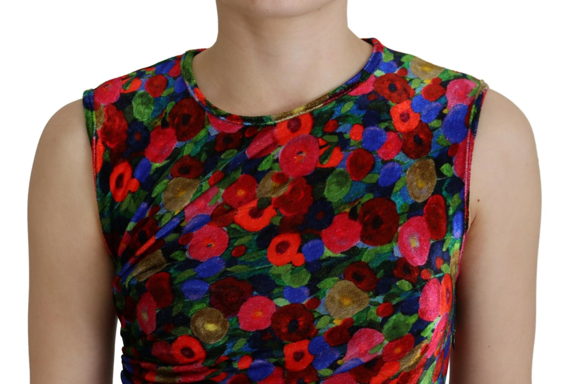 Dsquared² Multicolor Floral Bodycon Ruched Maxi Dress | Regal Royce