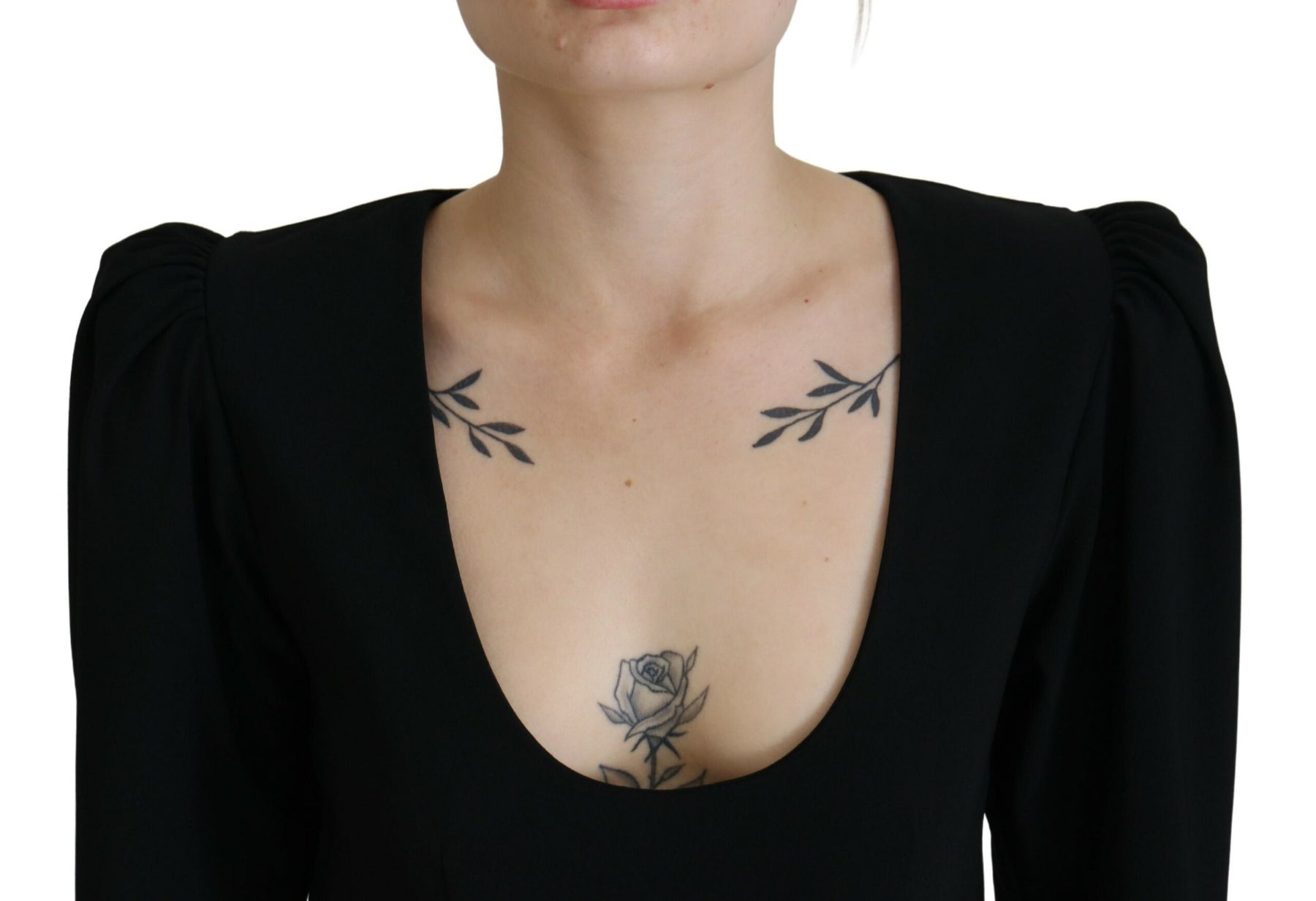 Dsquared² Black Polyester Long Sleeves Bodycon Sheath Dress | Regal Royce