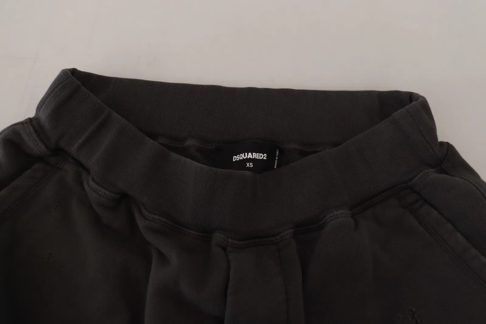 Dsquared² Black Cotton Mid Waist Tattered Tapered Shorts | Regal Royce