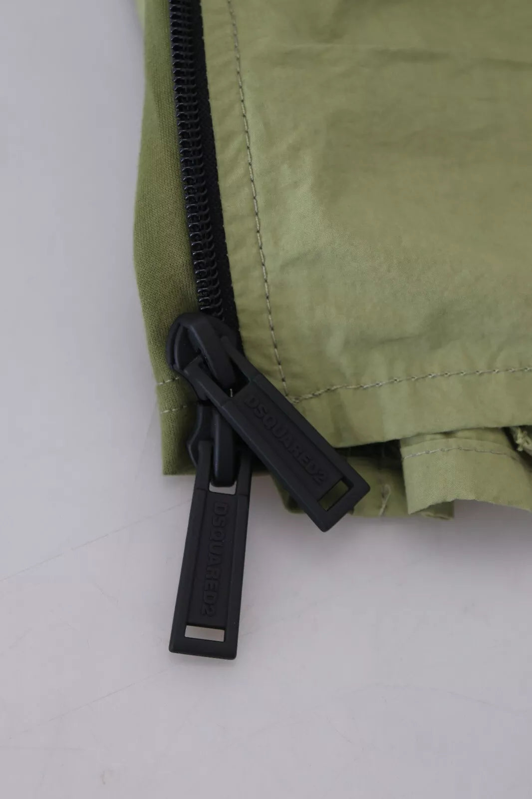 Dsquared² Green Cotton Mid Waist Drawstring Tapered Shorts | Regal Royce