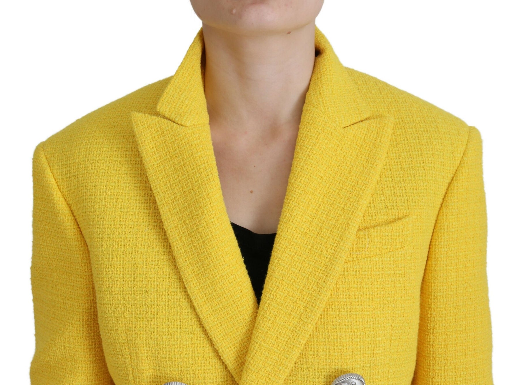 Dsquared² Yellow Peak Double Breasted Suit Blazer Short Set | Regal Royce