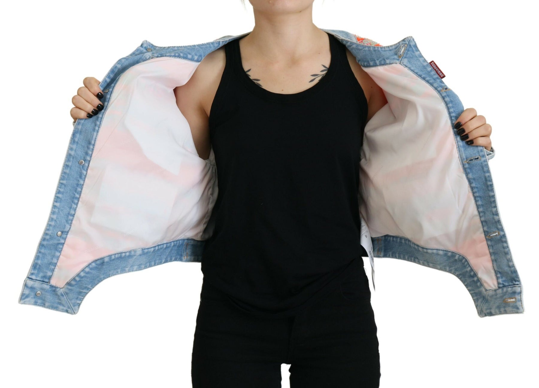 Dsquared² Orange Blue Panelled Button Front Denim Jacket | Regal Royce