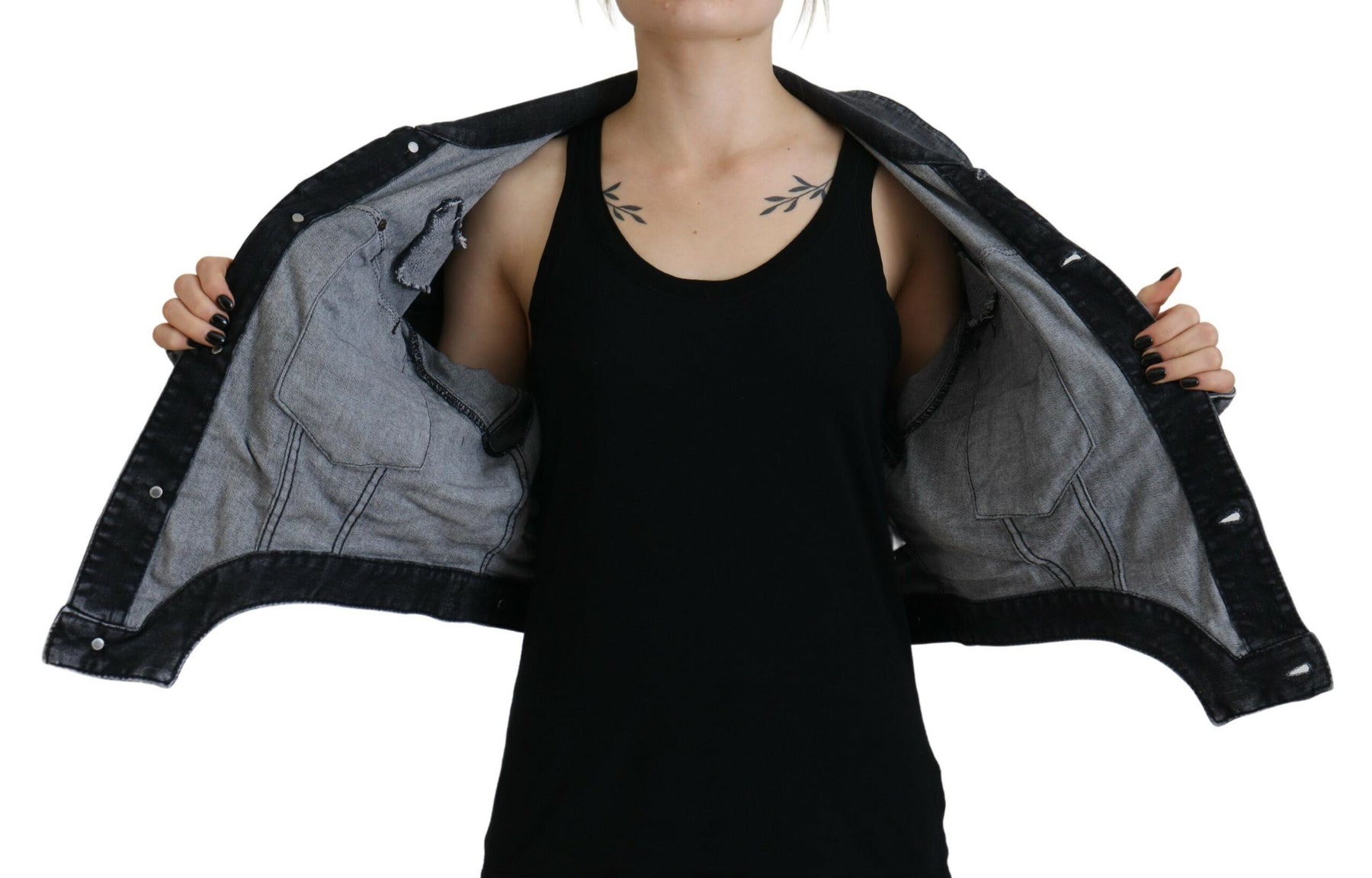 Dsquared² Gray Washed Cotton Cropped Denim Jacket | Regal Royce