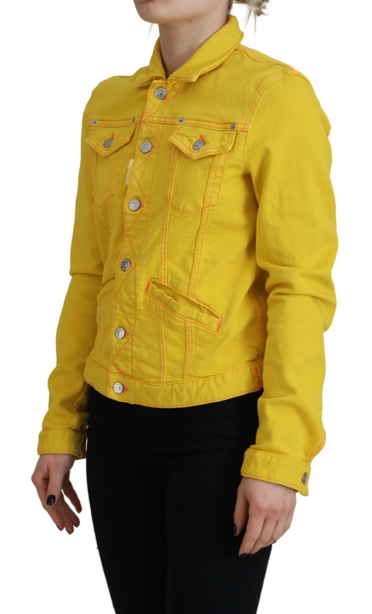 Dsquared² Yellow Collared Long Sleeves Denim Jacket | Regal Royce