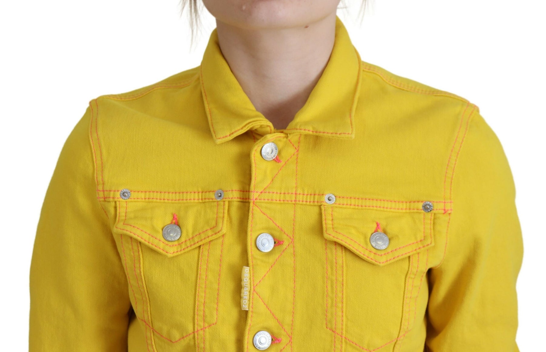 Dsquared² Yellow Collared Long Sleeves Denim Jacket | Regal Royce