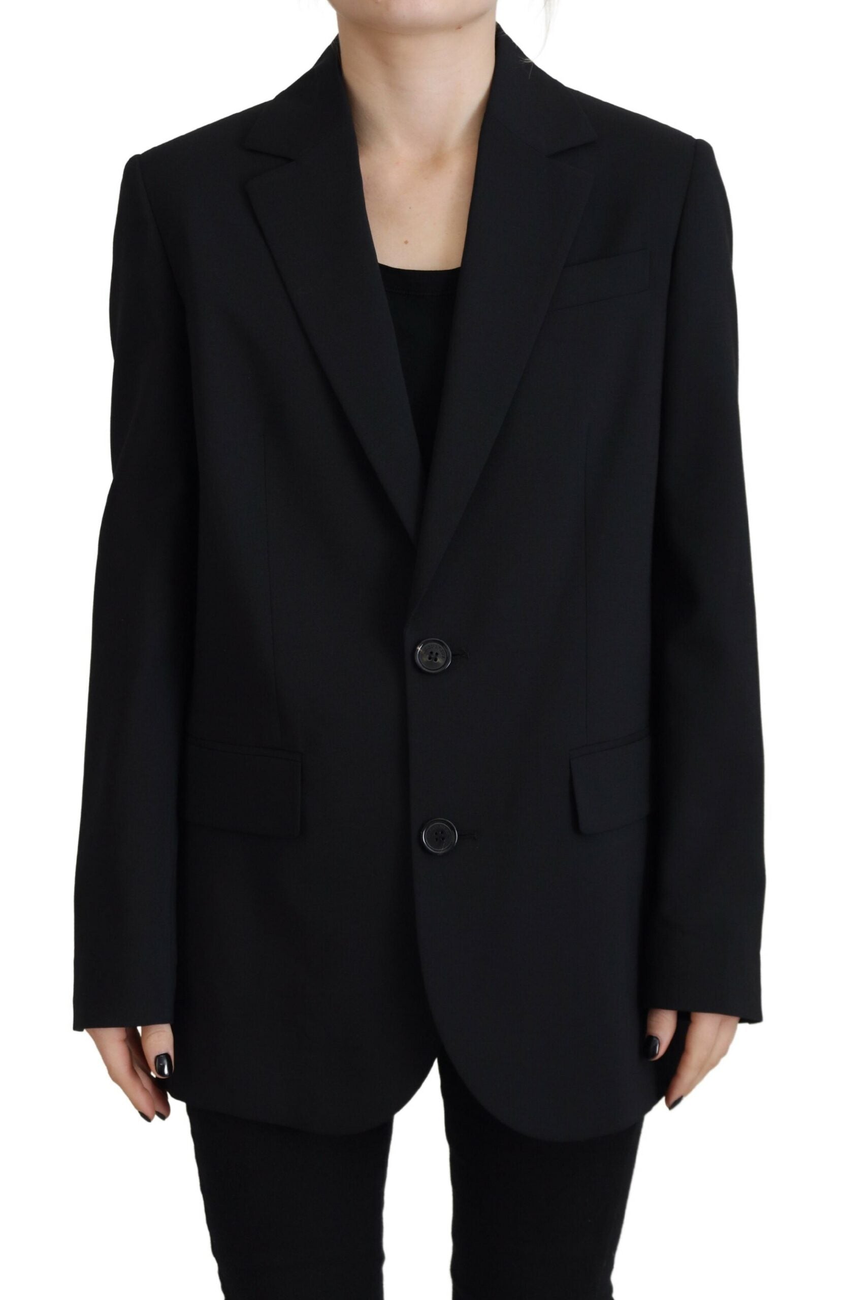 Dsquared² Black Flower Single Breasted Coat Blazer | Regal Royce