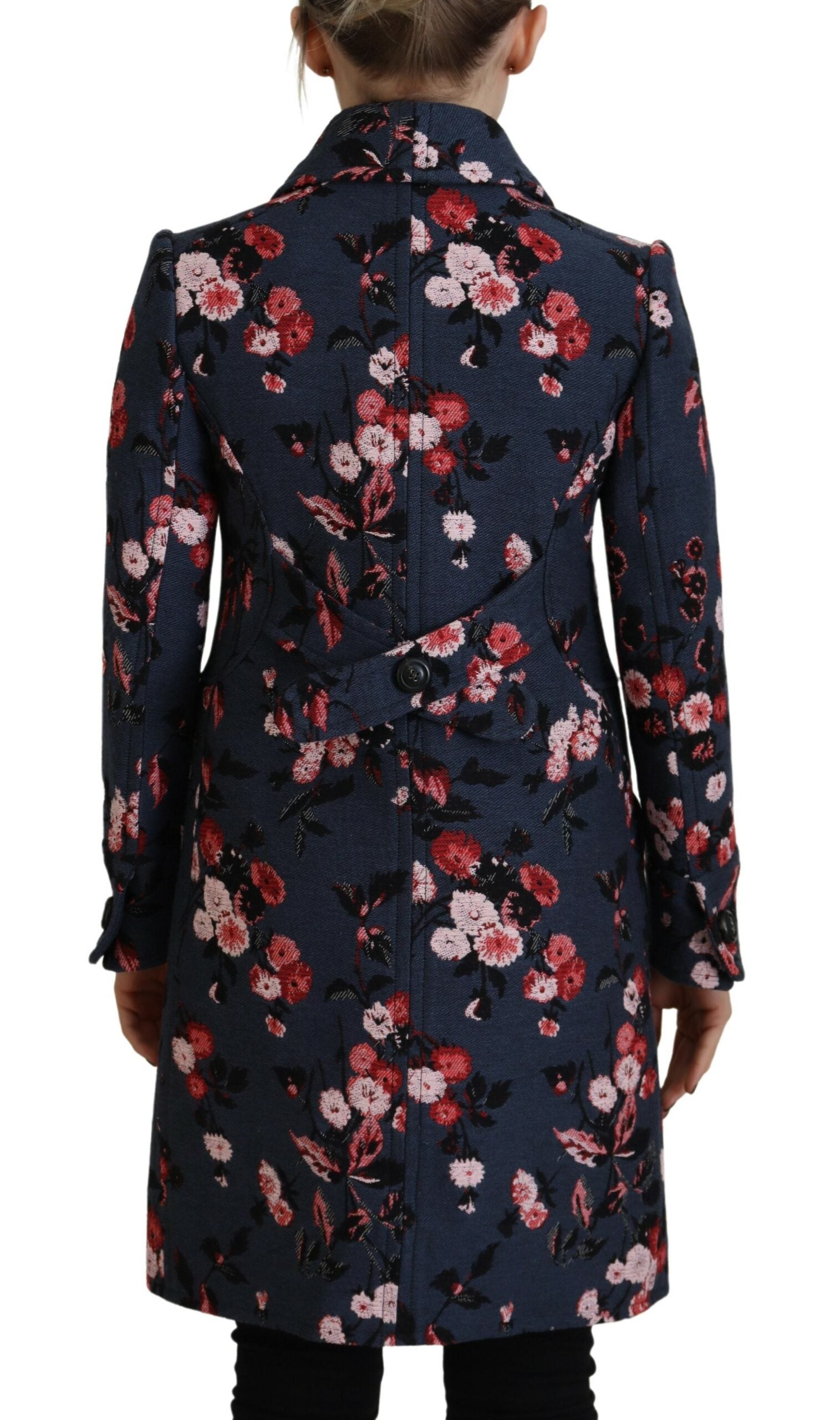 Dsquared² Multicolor Printed Women Long Coat Blazer Jacket | Regal Royce